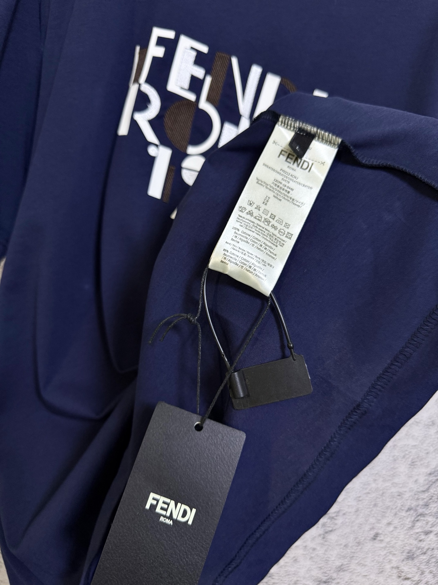 Fendi FENDI 芬迪 26SS 几何字母刺绣印花短袖T恤