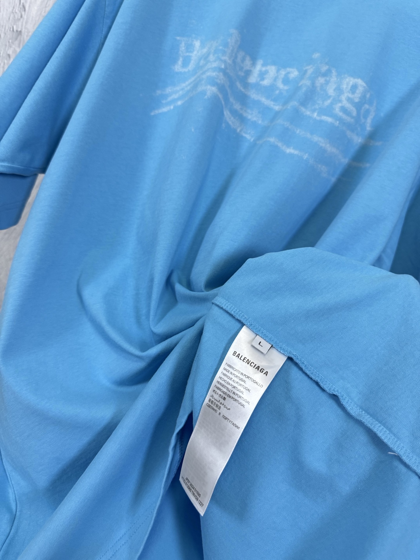 Balenciaga BALENCIAGA 巴黎世家 模糊可乐印花水洗做旧短袖T恤