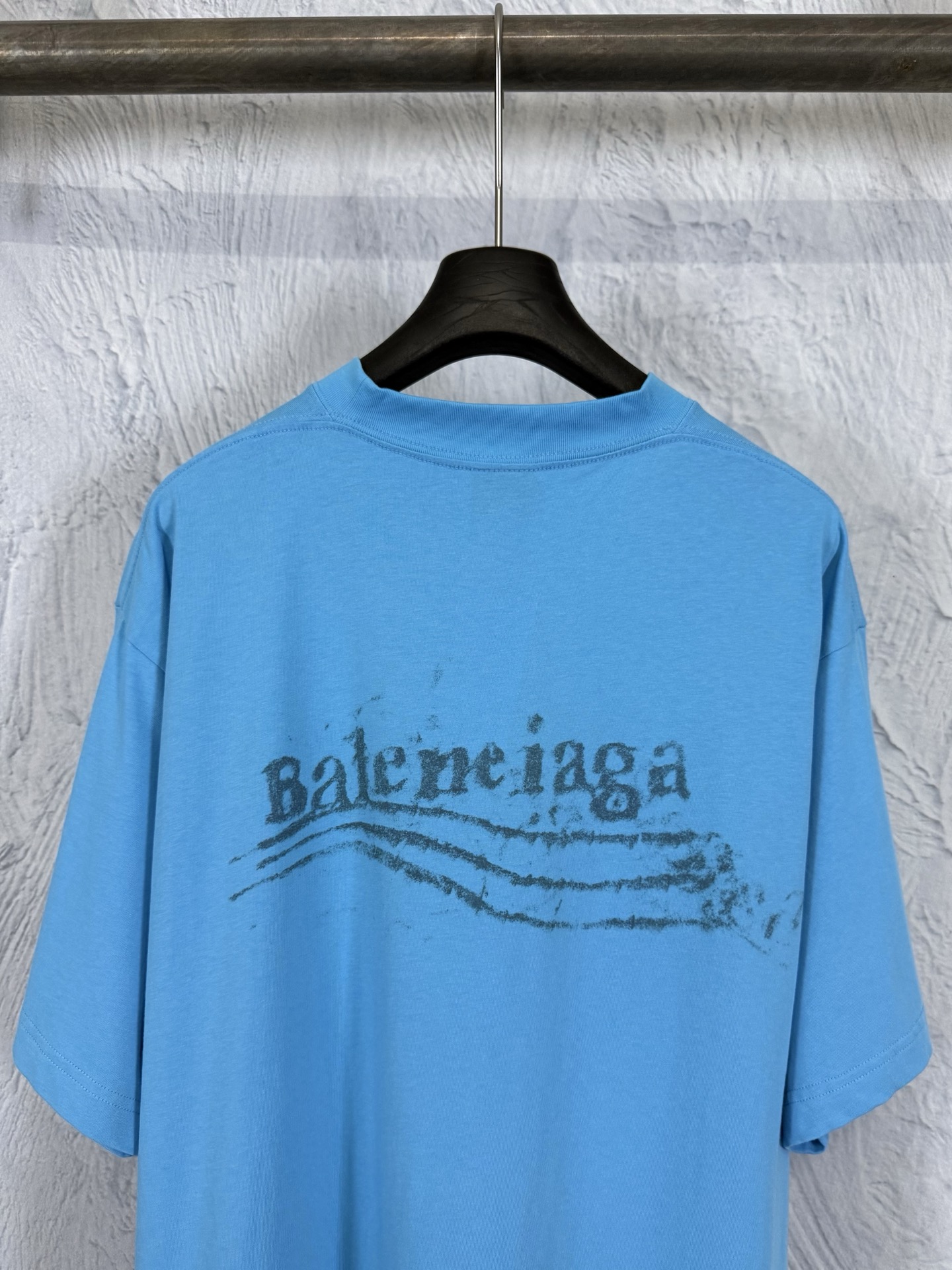 Balenciaga BALENCIAGA 巴黎世家 模糊可乐印花水洗做旧短袖T恤