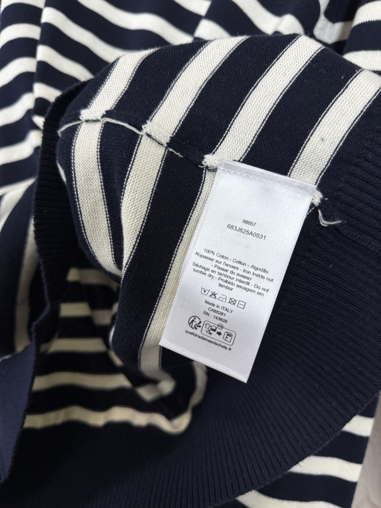 Dior Stripe Crew Neck Knit Sweater