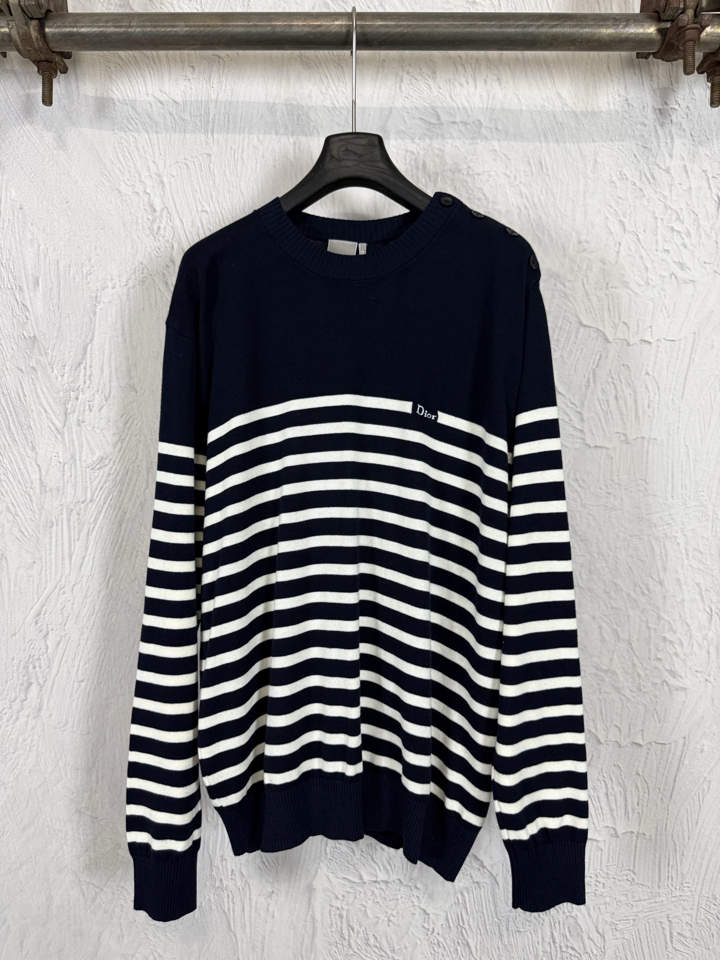 Dior Stripe Crew Neck Knit Sweater