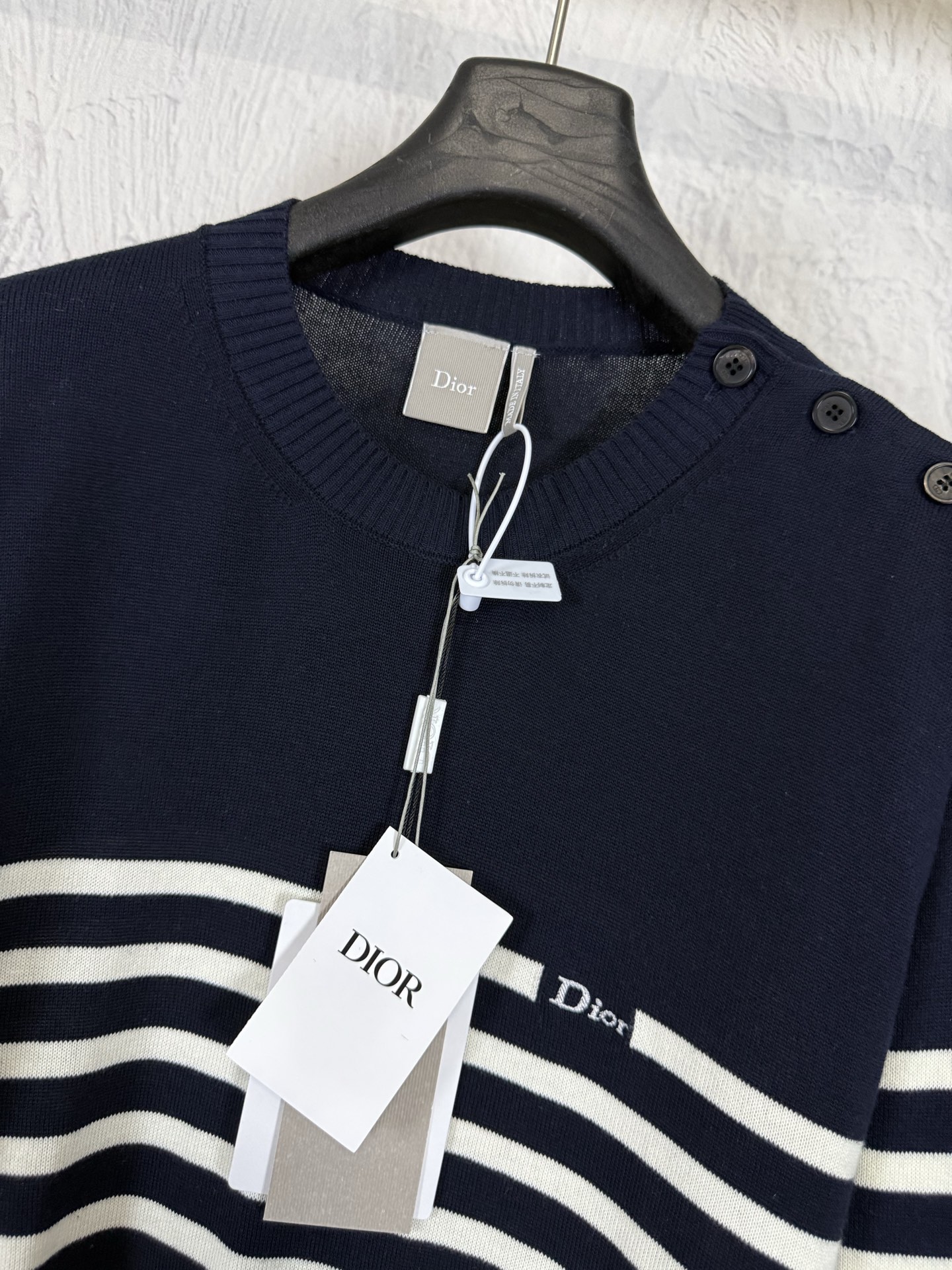 Dior Stripe Crew Neck Knit Sweater