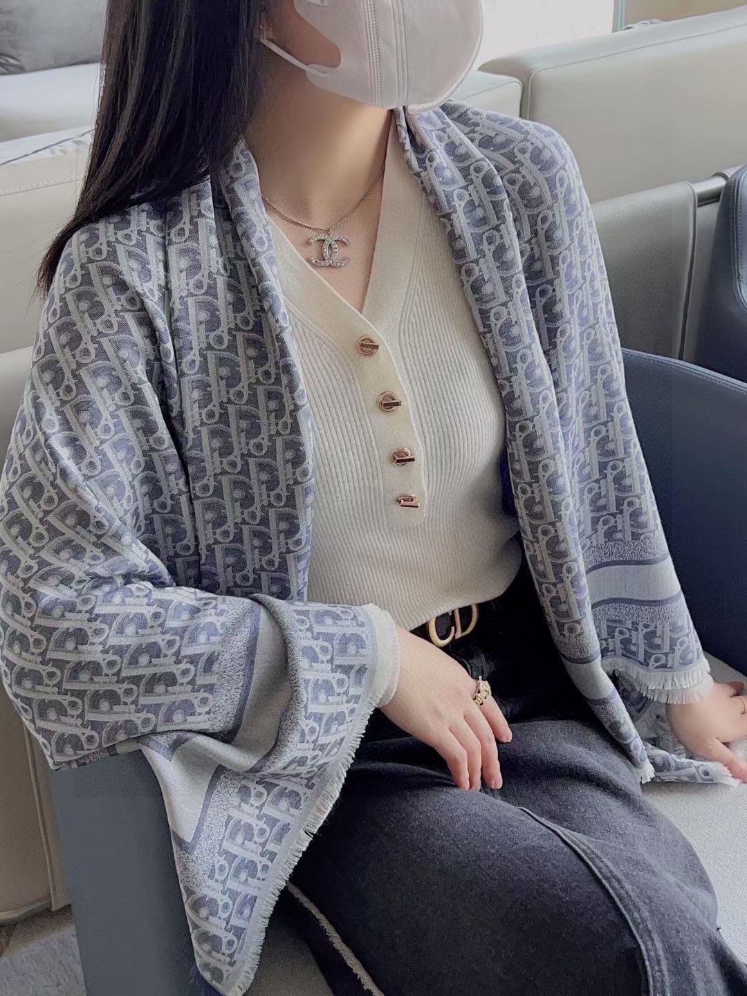 Dior Scarf Shawl from China 2023
 Silk Wool