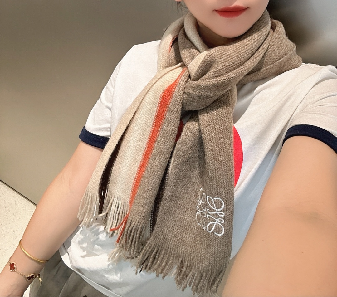 Loewe Scarf Men Cashmere Knitting Casual