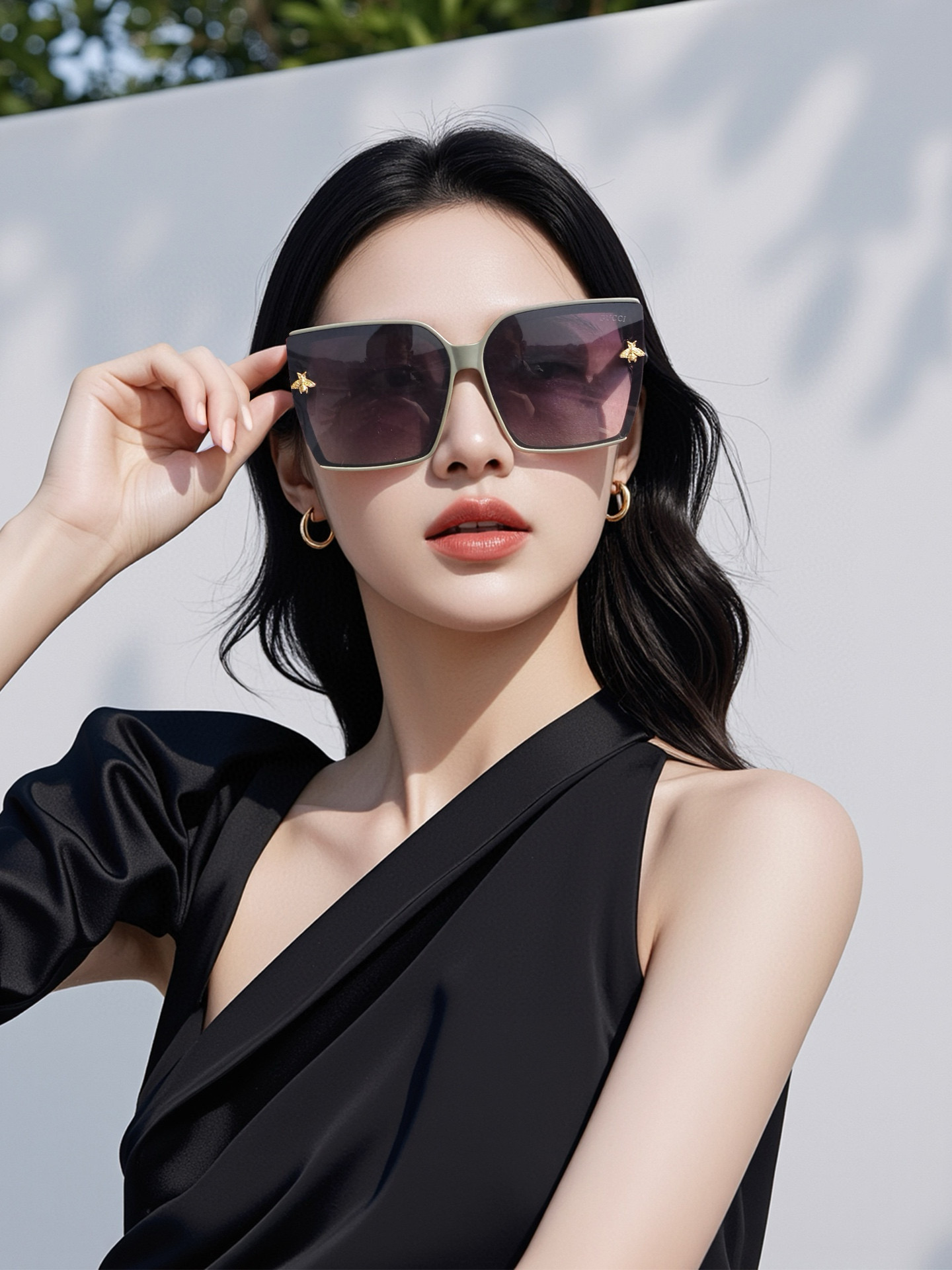 💰135💰GG女士墨镜 时尚小蜜蜂元素 高清偏光镜片 出行打卡必备 网红风 直播款（2504#）