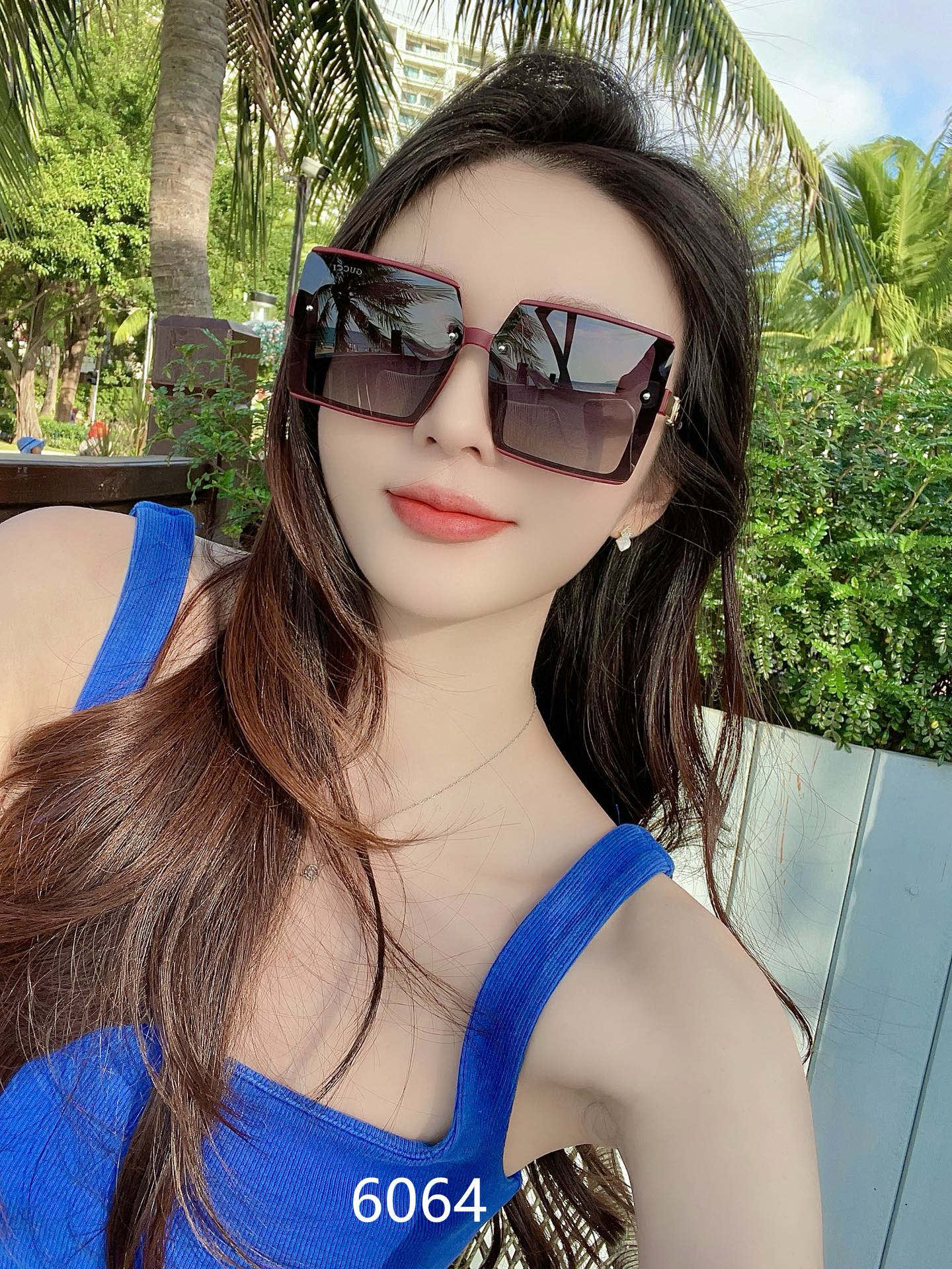 NO:254726,G family women's polarized sunglasses, classic double G elements retro style, live broadcast model (6064) glasses, sunglasses, glasses, gucci19860909G家女士偏光墨镜 经典双G元素复古风 直播款（6064）眼镜墨镜太阳镜,眼镜,gucci,glasses