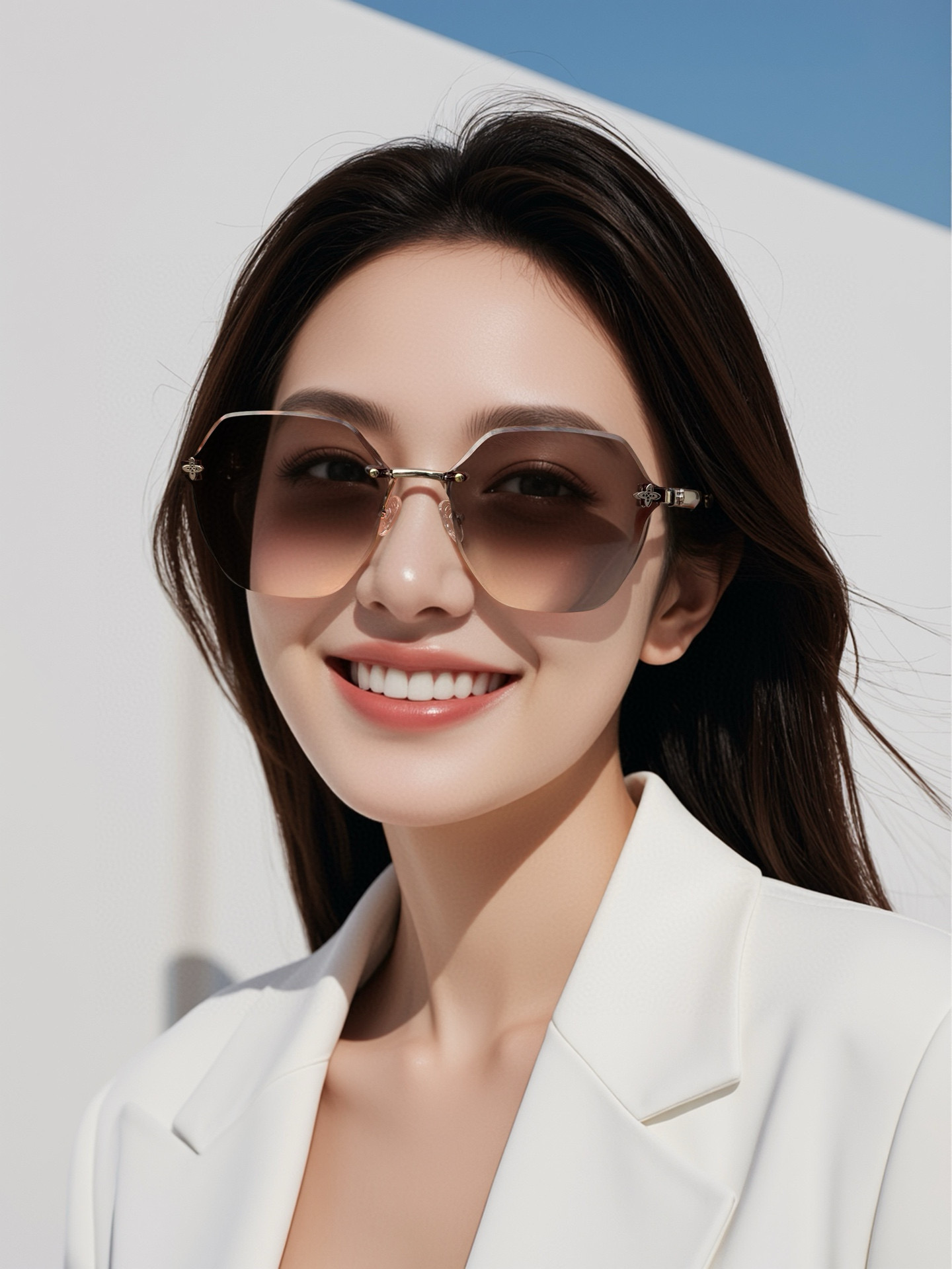 PLV女士墨镜🕶️ 经典四叶草元素🎉复古风 直播款（6121）