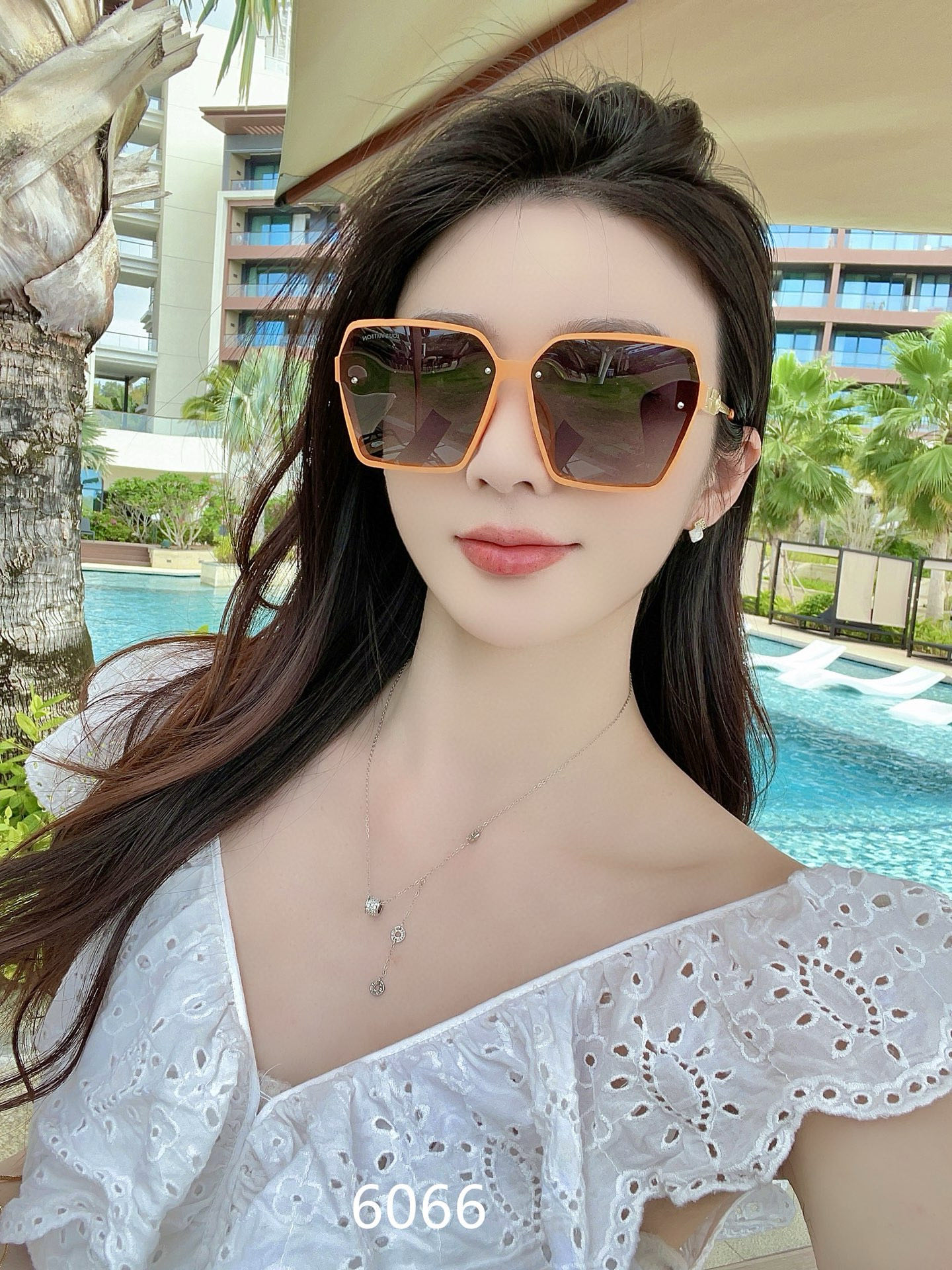 PL家女士偏光墨镜🕶️ 经典四叶草元素🎉复古风 直播款（6066）