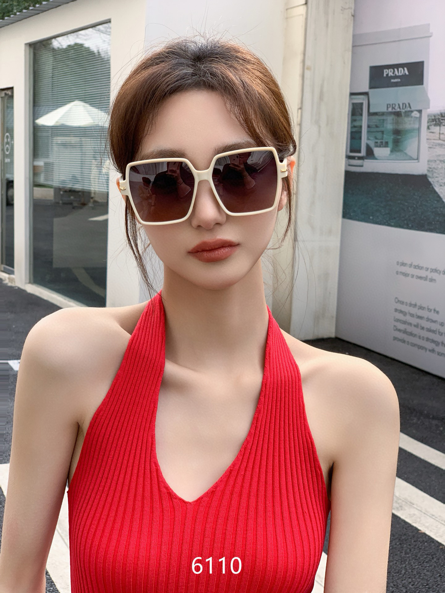 PCD大框偏光墨镜 🕶️达人街拍示范搭配 时尚潮流（6110）