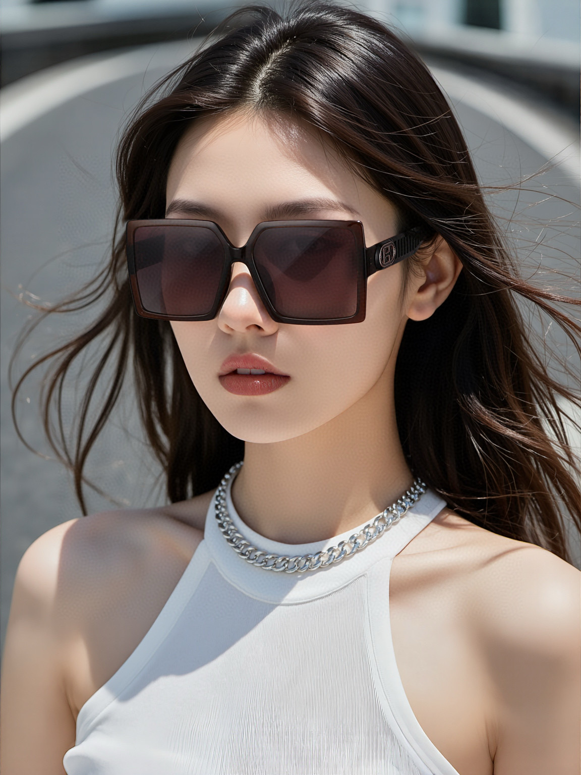 P爱马仕女士偏光墨镜🕶️ 🎉时尚修脸 大牌范 时尚风 直播推荐款（6127#）