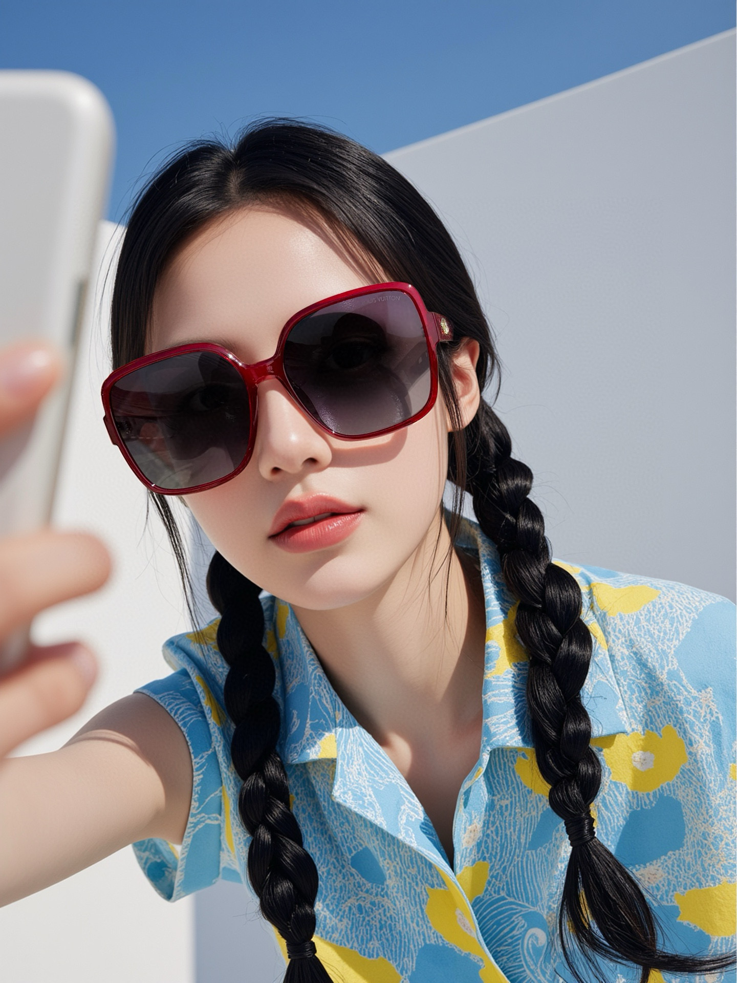 PLV女士偏光墨镜🕶️ 经典四叶草浮雕元素🎉复古风 修脸神器（2507）