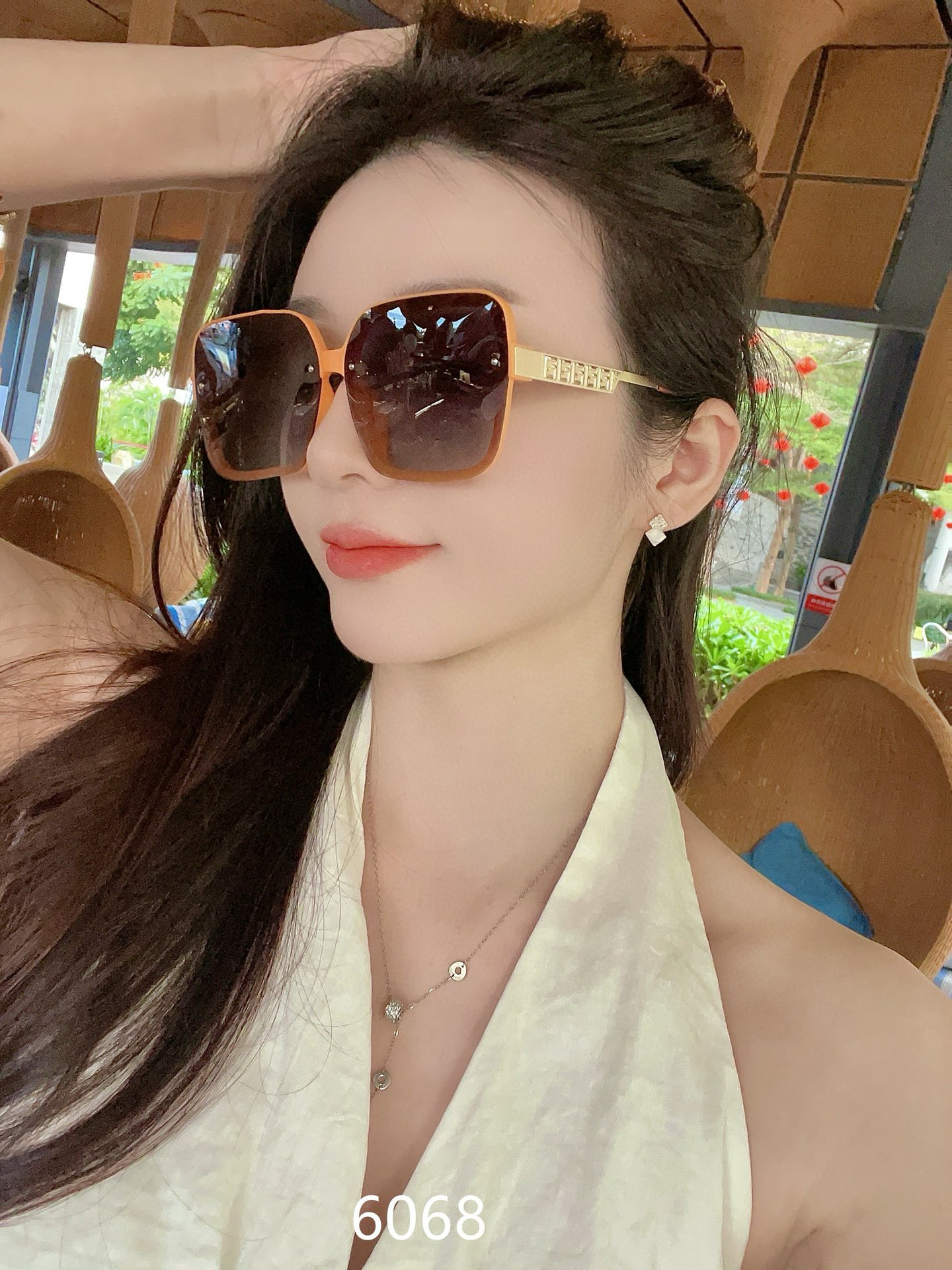 NO:257190,Women's Polarized Sunglasses, Large Frame, Face-slimming, Big Brand Style, Fashion Style, Live Recommended Model (6068) Glasses, Sunglasses, Glasses19860909芬D女士偏光墨镜 大框瘦脸 大牌范 时尚风 直播推荐款（6068）眼镜墨镜太阳镜,眼镜,glasses