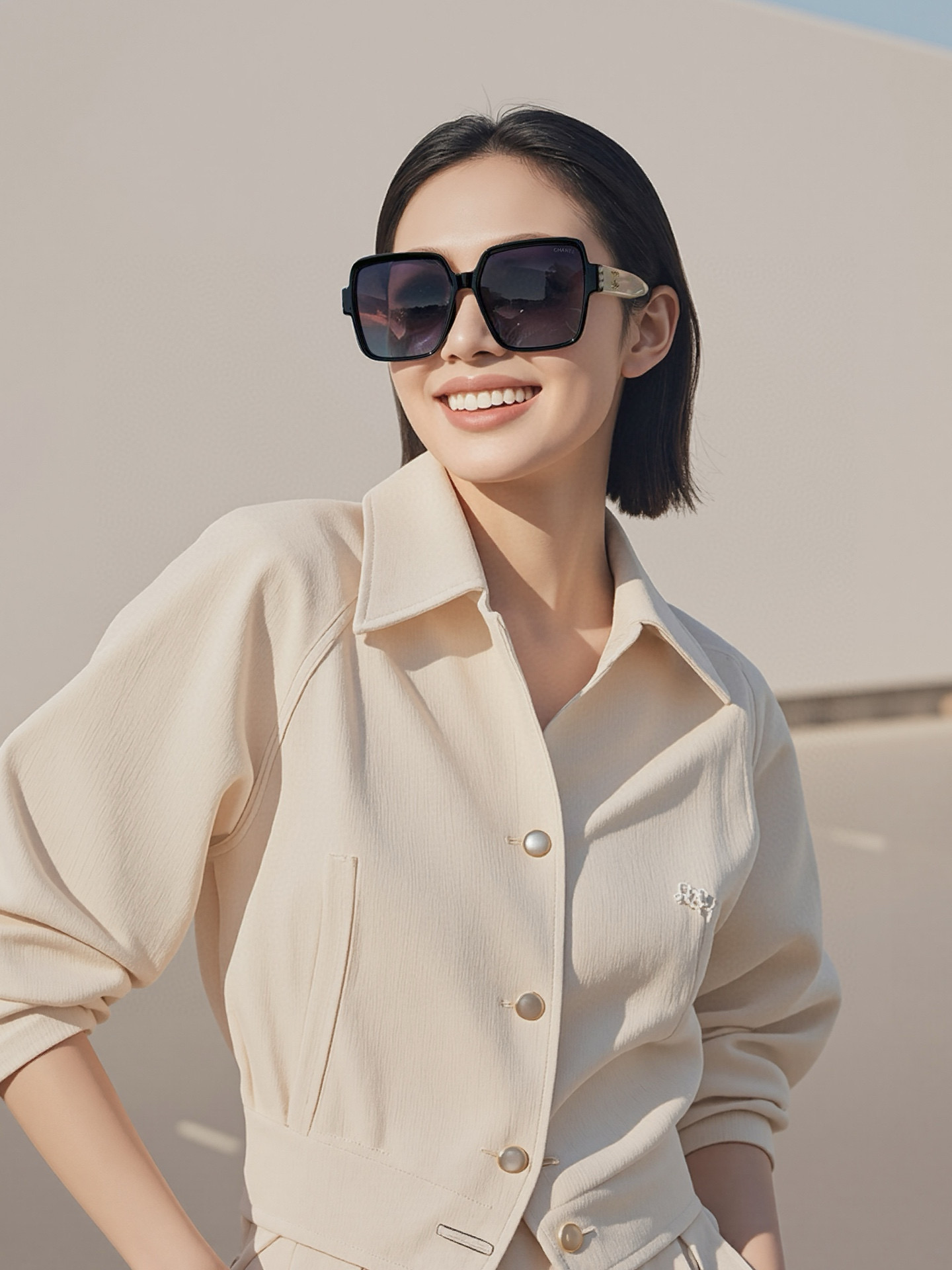 NO:347251,Xiaoxiang women's polarized sunglasses, pearl inlay and classic double C-logo internet celebrity style big brand Fan street photography travel recommendation model (2508) glasses, sunglasses, glasses19860909小香女士偏光墨镜 珍珠镶嵌搭配经典双C-logo网红风大牌范街拍出行推荐款（2508）眼镜墨镜太阳镜,眼镜,glasses