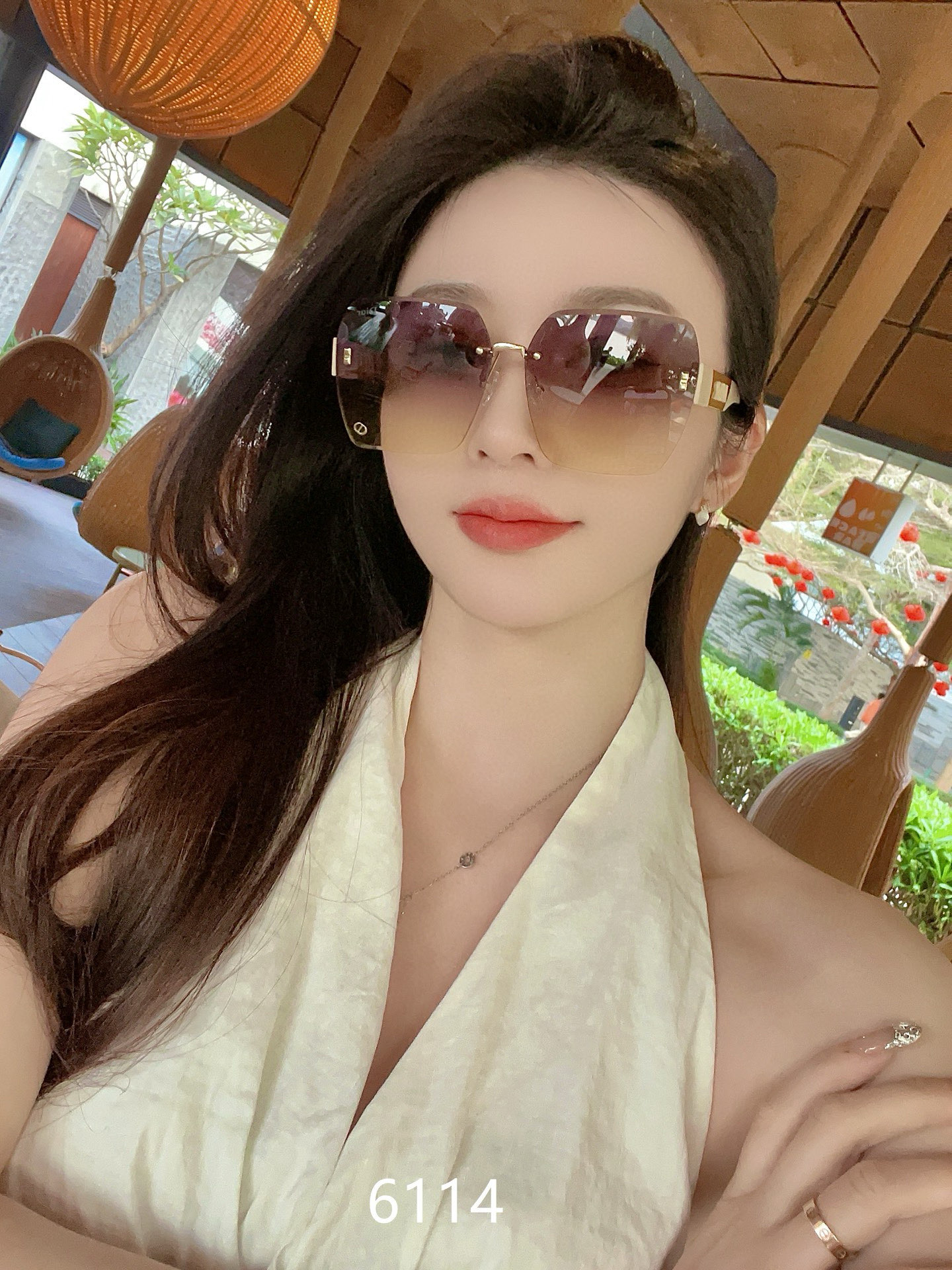 NO:356120,CD women's sunglasses, high-definition nylon lenses, large frame, slim and fashionable style, Internet celebrity live broadcast hot product (6114) glasses, sunglasses, glasses19860909CD女士墨镜 高清尼龙镜片 大框显瘦时尚风 网红直播爆款（6114）眼镜墨镜太阳镜,眼镜,glasses