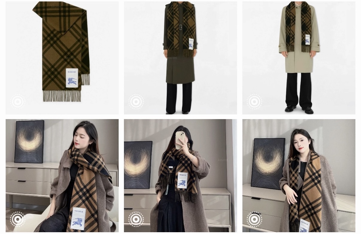 Burberry 100% 双面山羊绒材质 非常保暖 柔软亲肤
