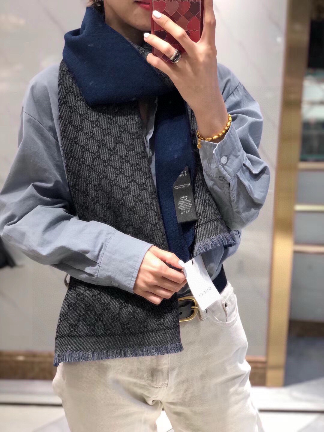 P真正的好货！Gucci双面 原单货，真心推荐的品质 细节控的最爱～从标到边到须…都堪称一绝～～尺寸：3