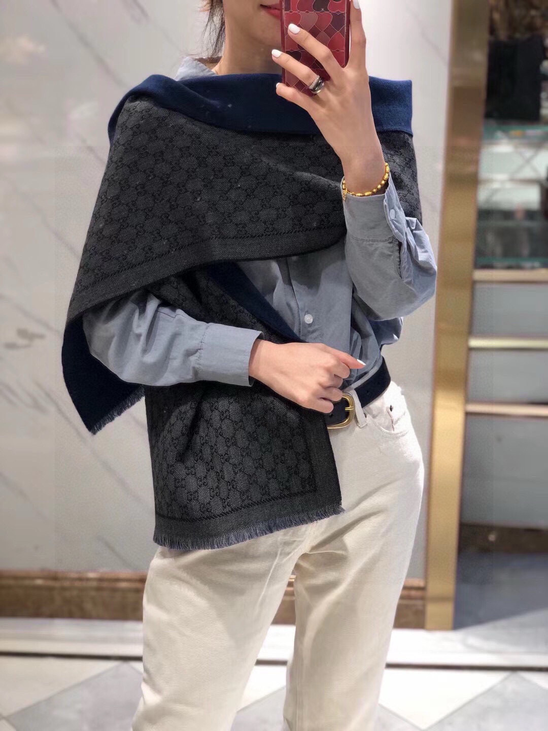 P真正的好货！Gucci双面 原单货，真心推荐的品质 细节控的最爱～从标到边到须…都堪称一绝～～尺寸：3