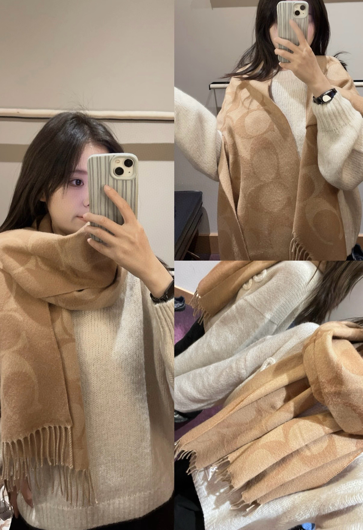 P蔻驰 2025年新款到！Coach爆款！三色披肩也太好看了吧！不仅有颜值还有品质，97%羊毛+3%羊绒