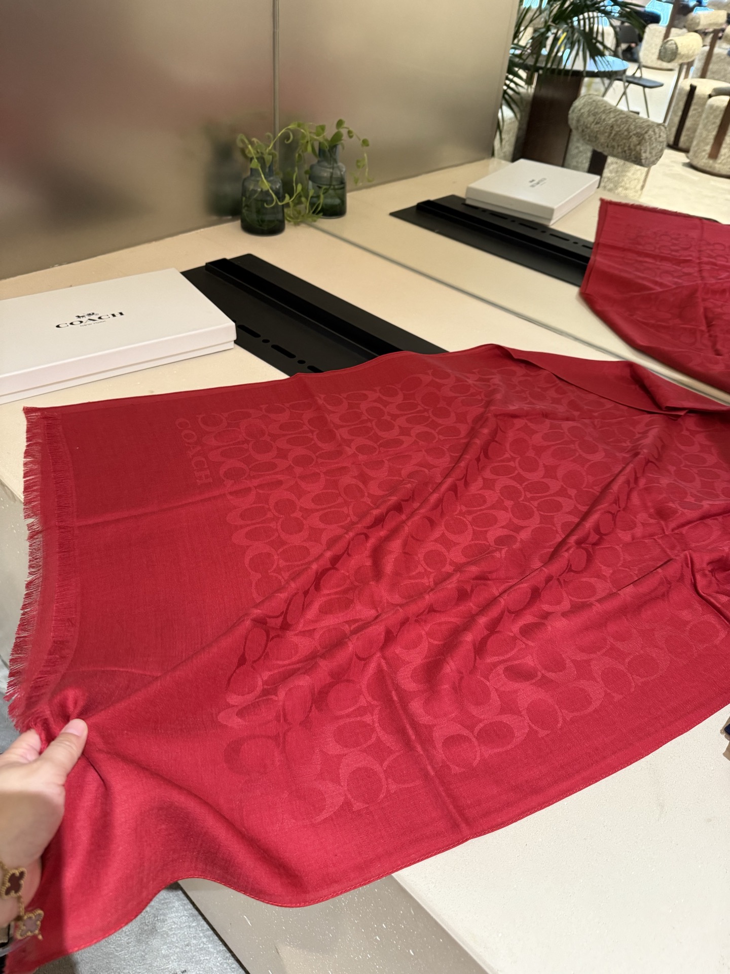 。Coach经典款围巾/大披肩。每个颜色都好看!超级舒适的款，大气奢华，中等厚度，可做披肩，办公室冷气足