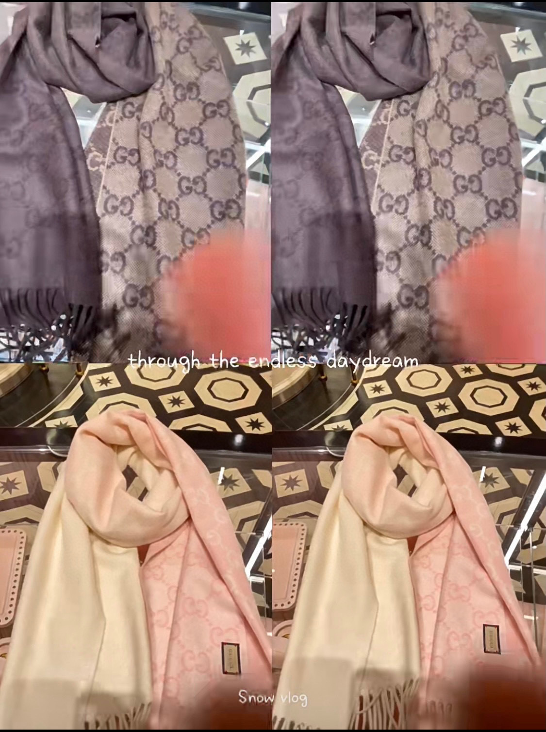 PGUCCI（古奇）完美渐变！最新双面两用围巾！各种穿衣风格都可以和她碰撞出别样的上身效果！GG标识作为