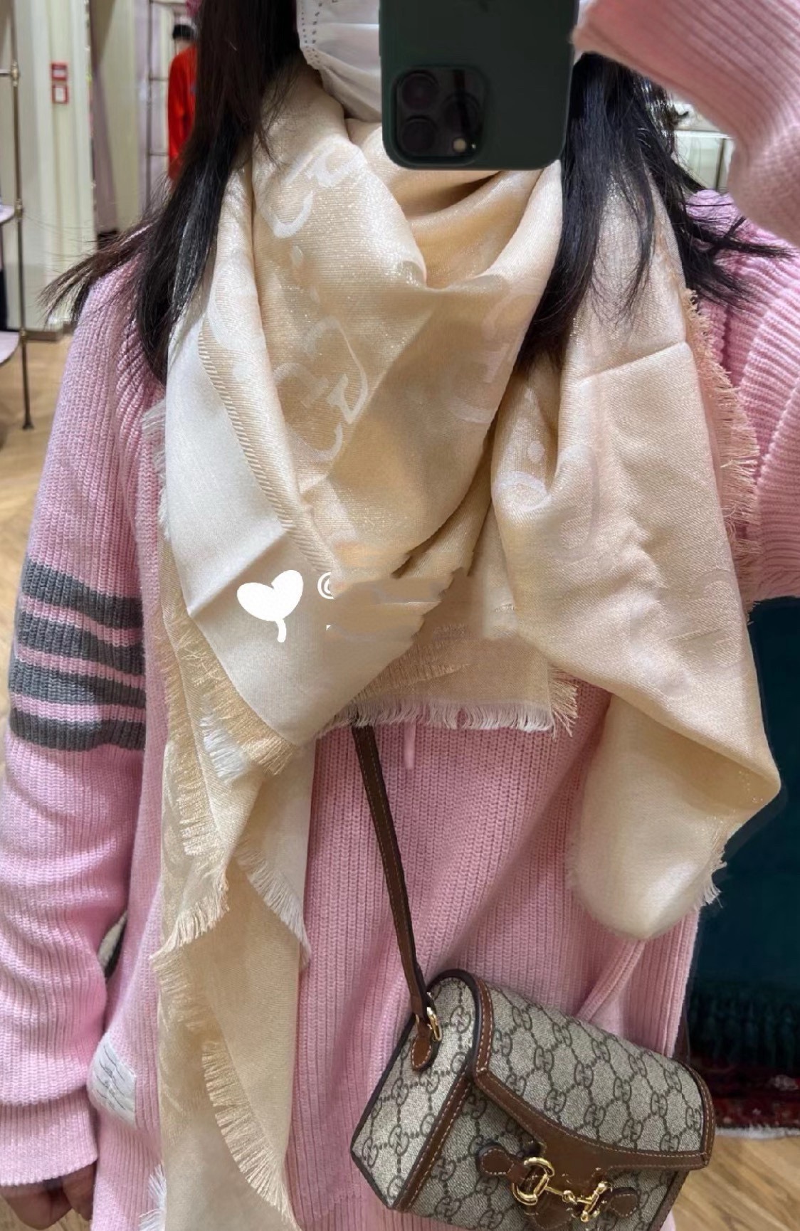 P【GG金线提花披肩140】方巾，璀璨至极，女神必备的，实物真的美得太闪耀了，品质极好‼️款式经典，大方