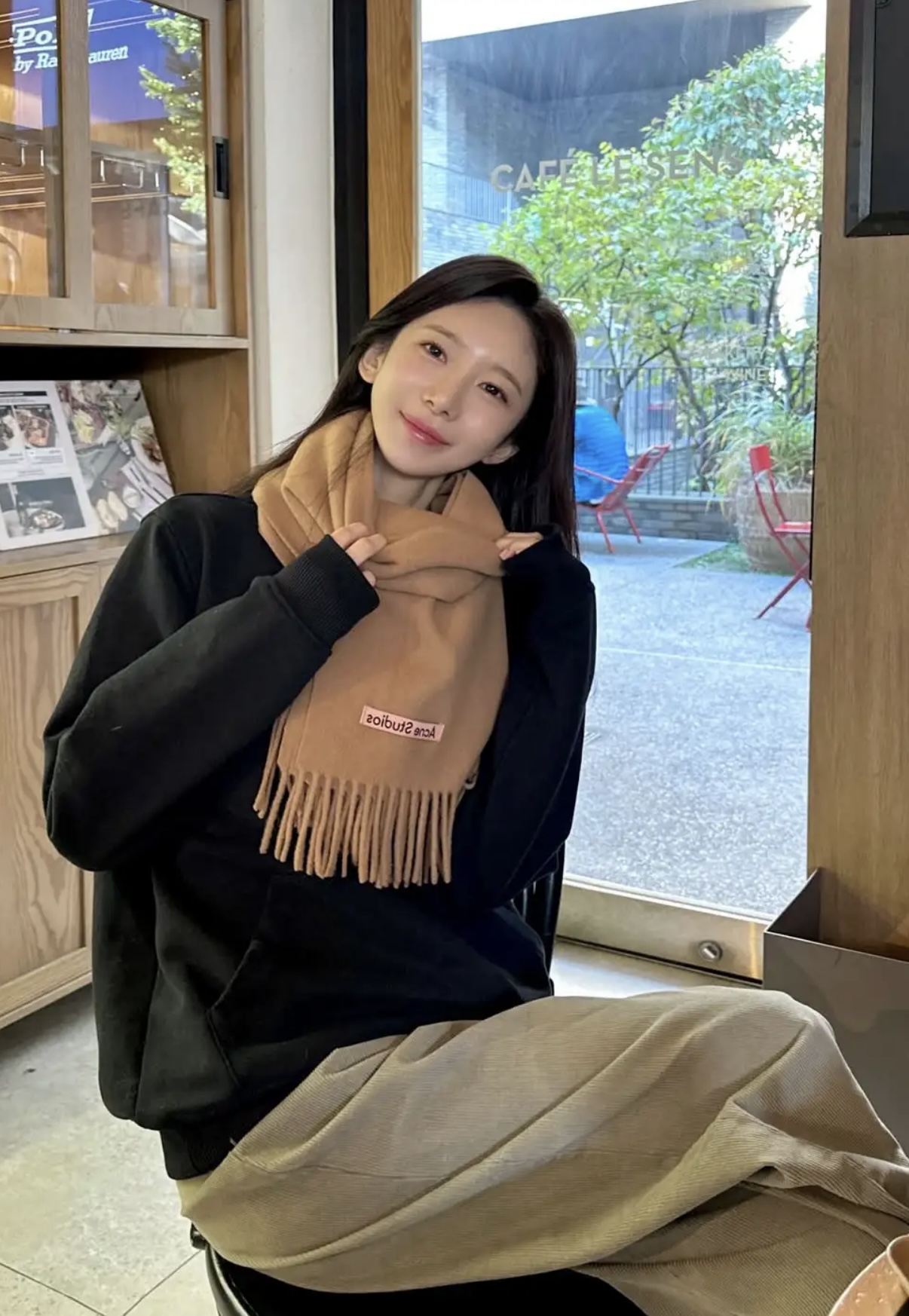 P栗子色❤️我只能说不是所有的纯色围巾都叫Acne‼️瑞典Acne Studios APolo幼羊羔毛重