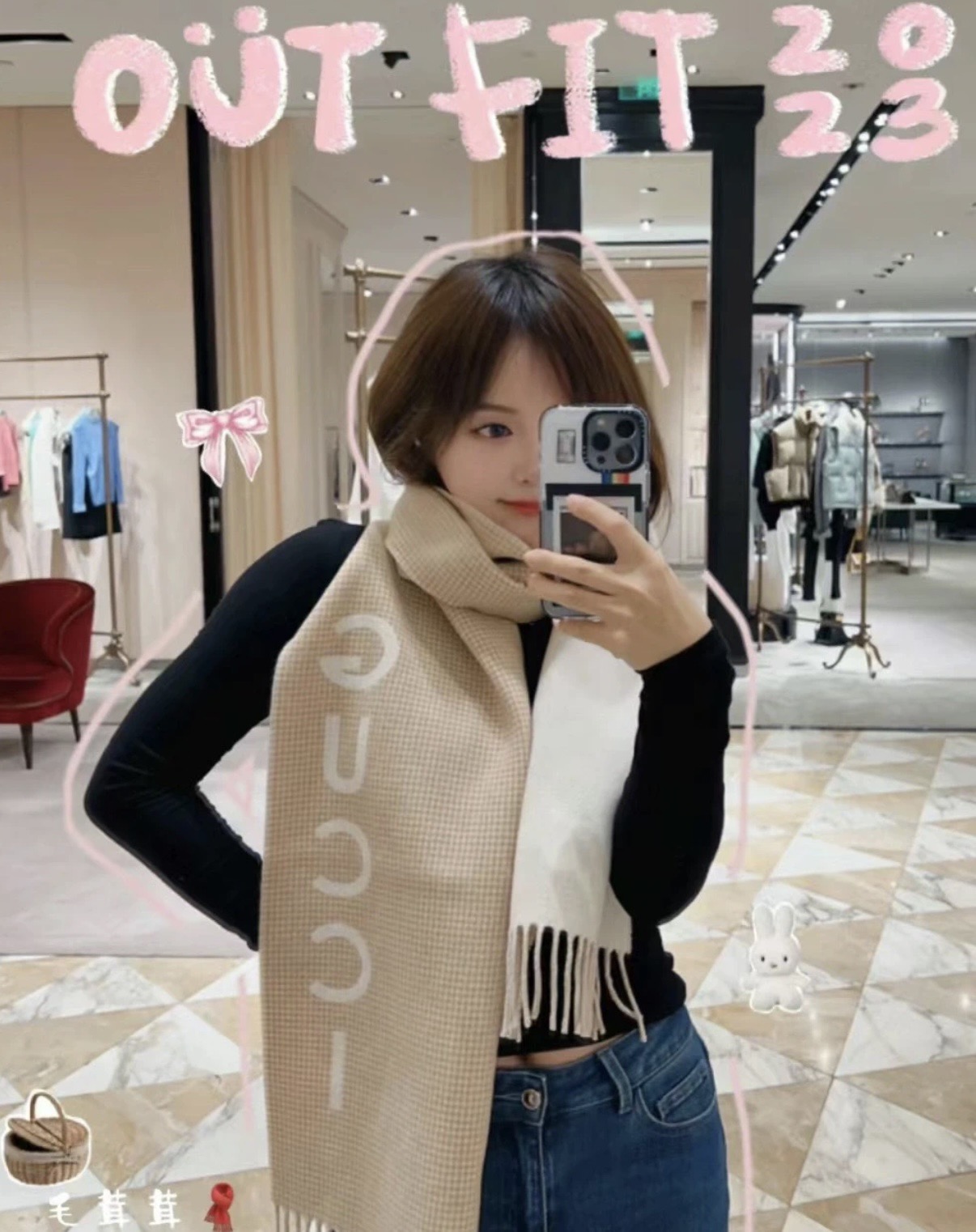 PGucci燕麦色Jackie mini大爆款新款 单肩斜挎都可以尺寸：30*180😎