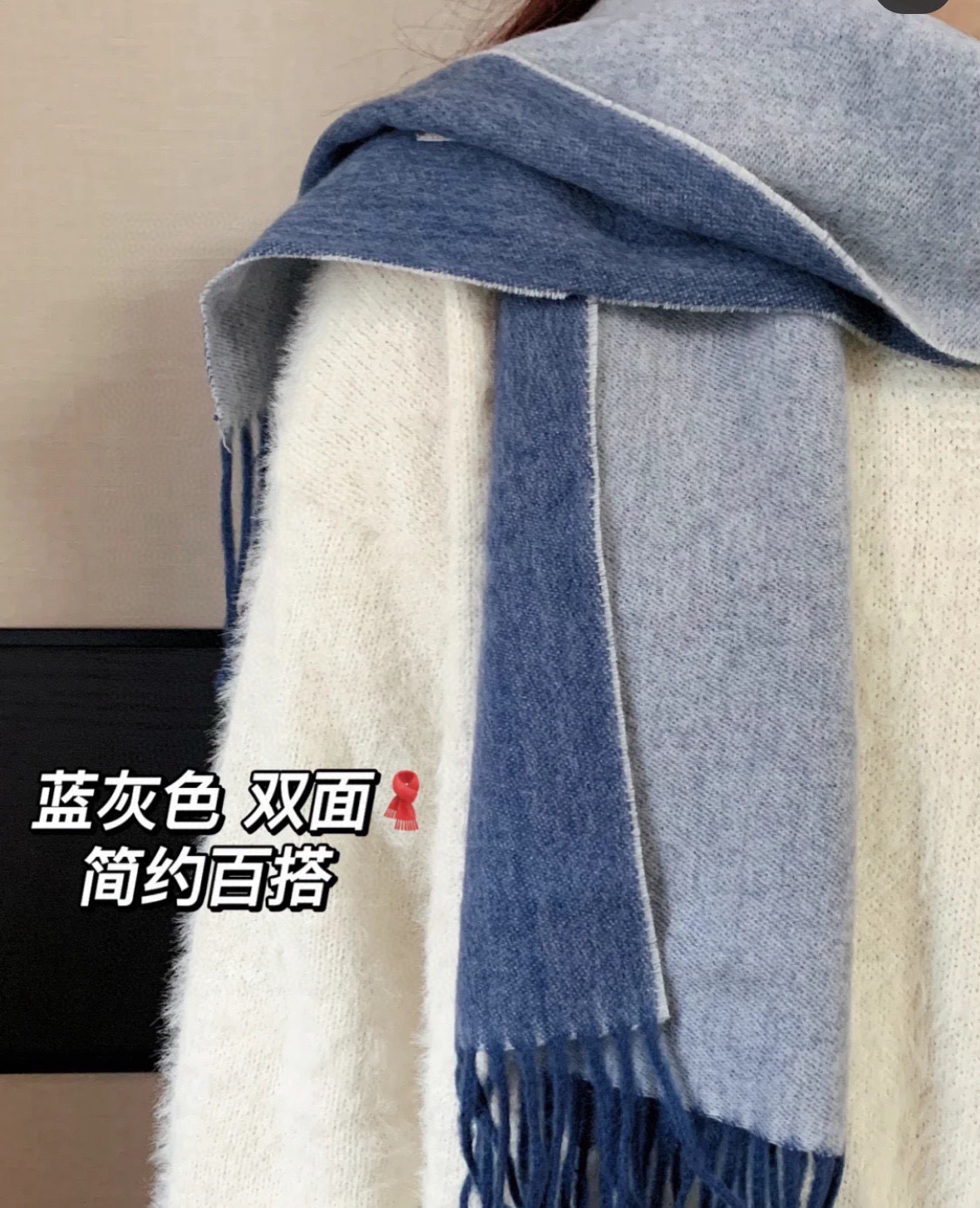 P爱马仕2025巴黎时装展商务男士女士通用双面羊绒披肩。代工厂臻选上乘的超细羊绒纤维 进行纯手工精梳处理