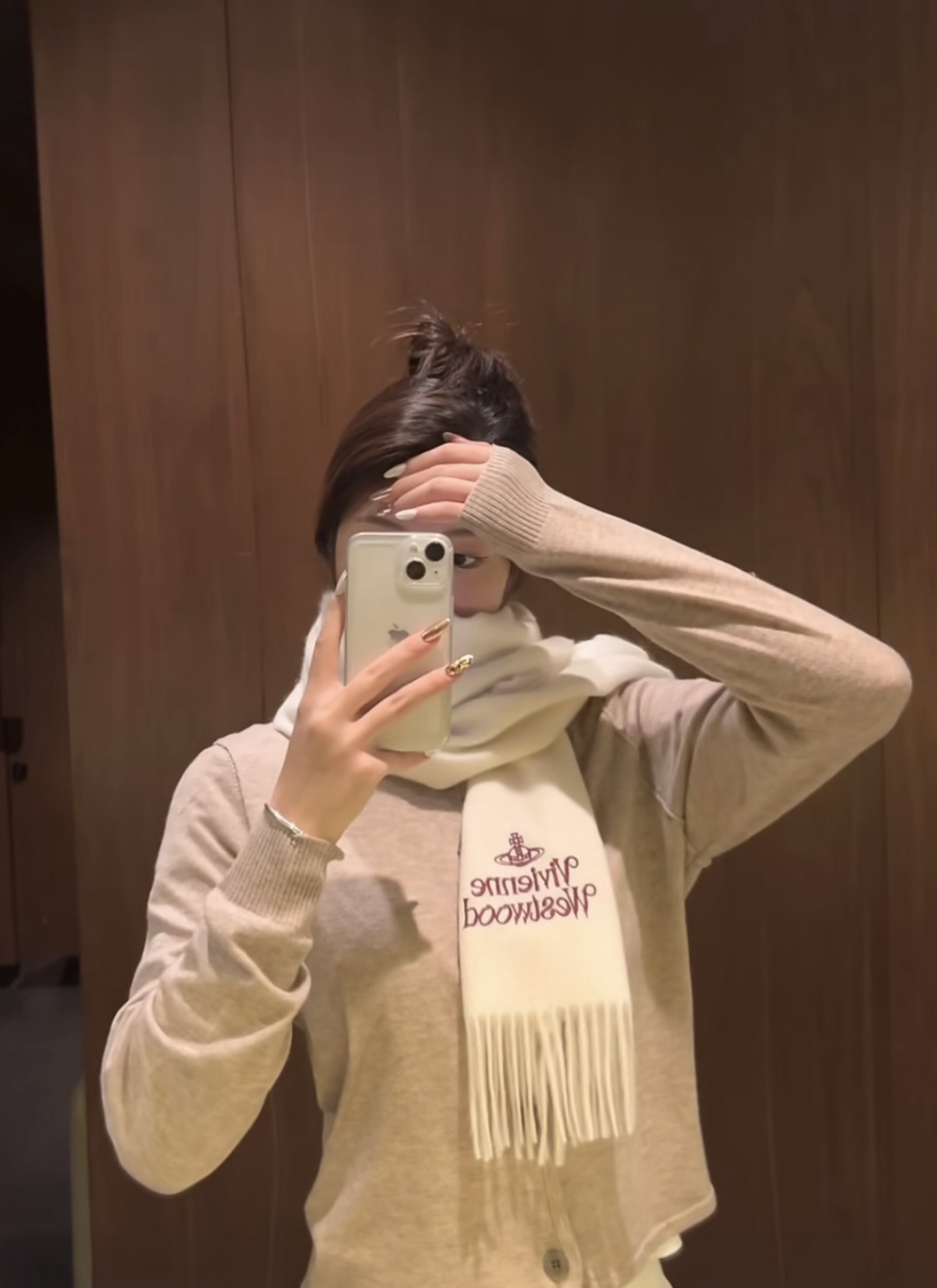 P墨绿色❤️小红书爆款“Vivienne Westwood”薇薇安西太后羊绒羊毛围巾❗ 西太后 英国时装