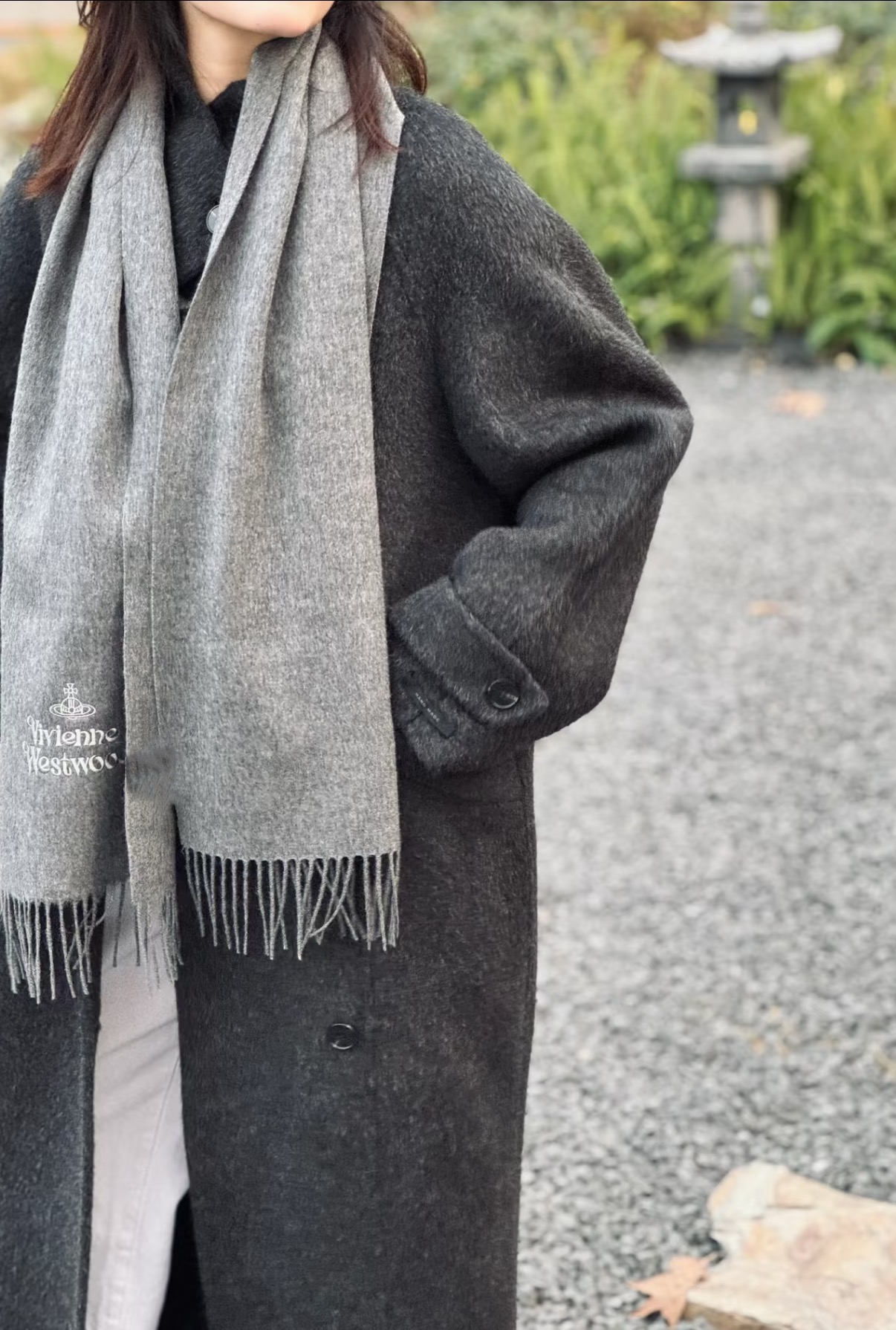 P墨绿色❤️小红书爆款“Vivienne Westwood”薇薇安西太后羊绒羊毛围巾❗ 西太后 英国时装
