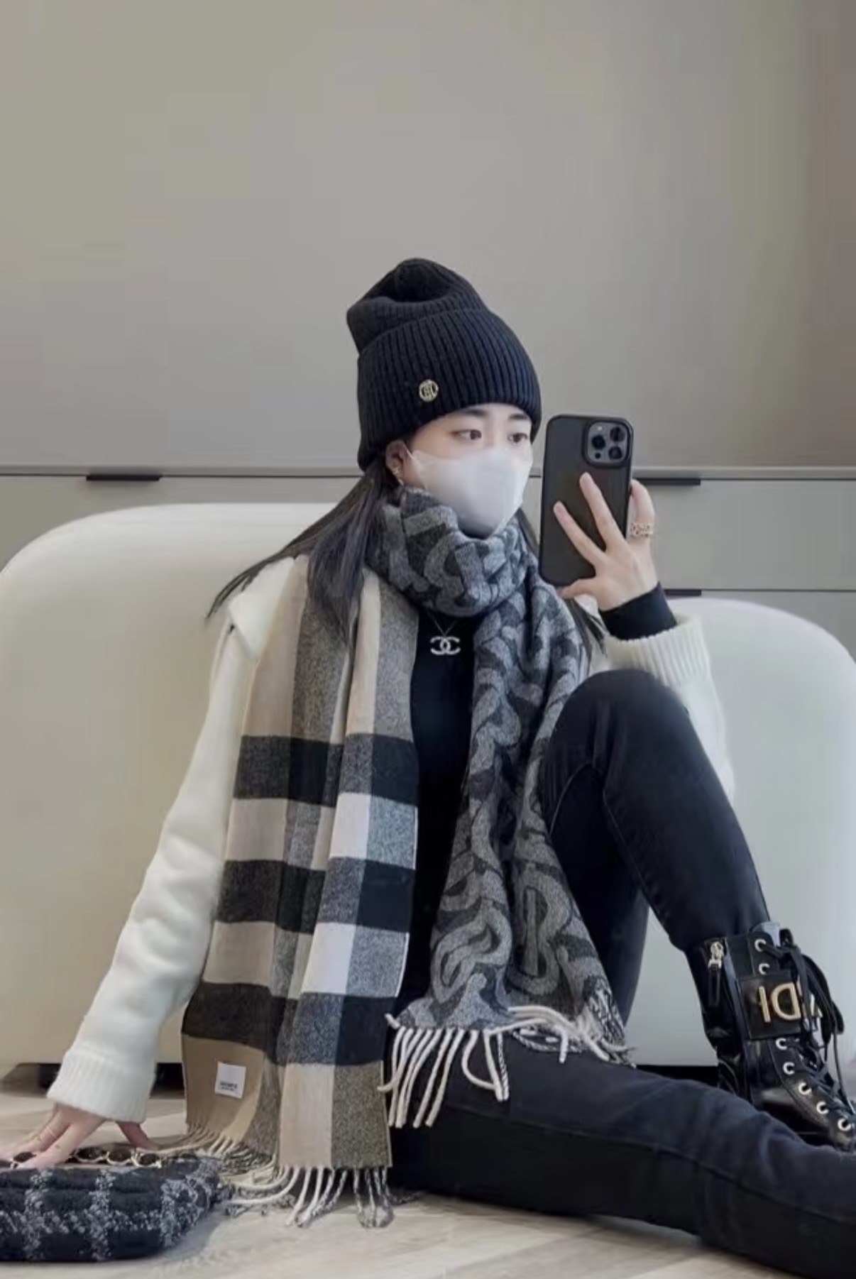 PTB 双面格子 B家最新款，全部采的原样回来做的，👍👍不论颜色🔝，原料 ，🔝手感 ，🔝标都做到了一致🏆