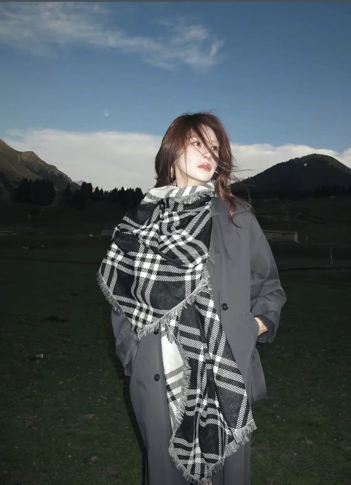 P𝐁𝐔𝐑𝐁𝐄𝐑𝐑𝐘 • 𝟐𝟓ꫛꫀꪝ《骑士格纹长巾》张婧仪同款，原单品质！Size：200x65cm 70