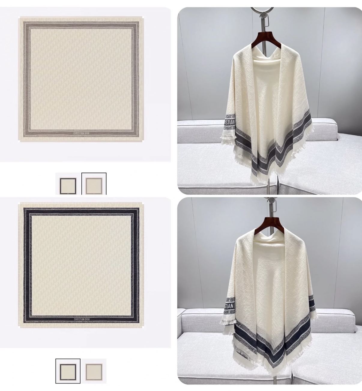 𝐃𝐈𝐎𝐑 书签字母提花披肩 Size:140x140cm 成分93%山羊绒,7%初剪羊毛 高级米色Oblique 提 𝐃𝐈𝐎𝐑 书签字母提花披肩 Size:140x140cm 成分93%山羊绒,7%初剪羊毛 高级米色Oblique 提