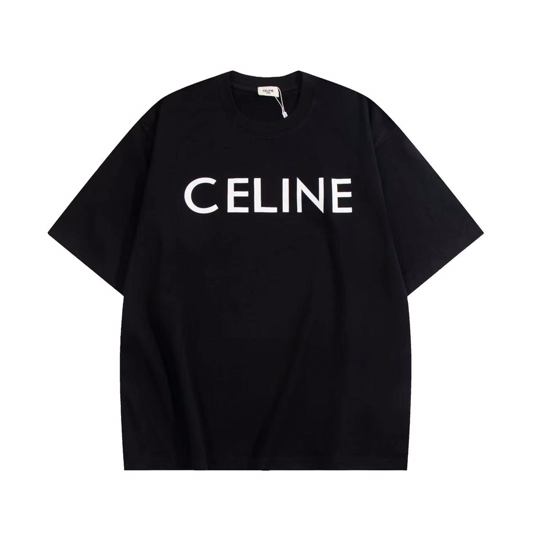 Celine Ropa Camiseta Impresión Chico Algodón Escarcha Colección de verano Fashion Manga corta