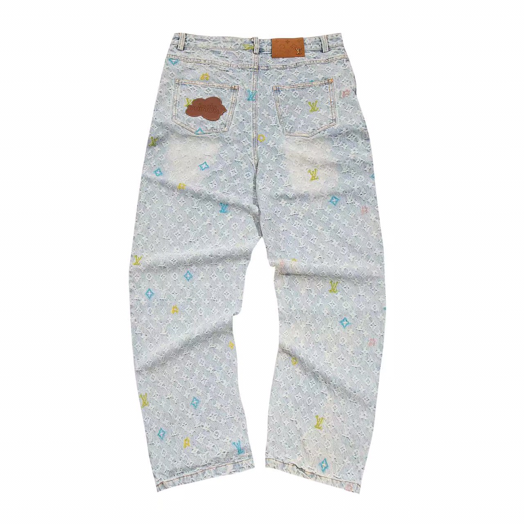 Luxury Embroidered Jeans: Intricate Design, Premium Quality, Limited Edition, Various Sizes - 图片 2