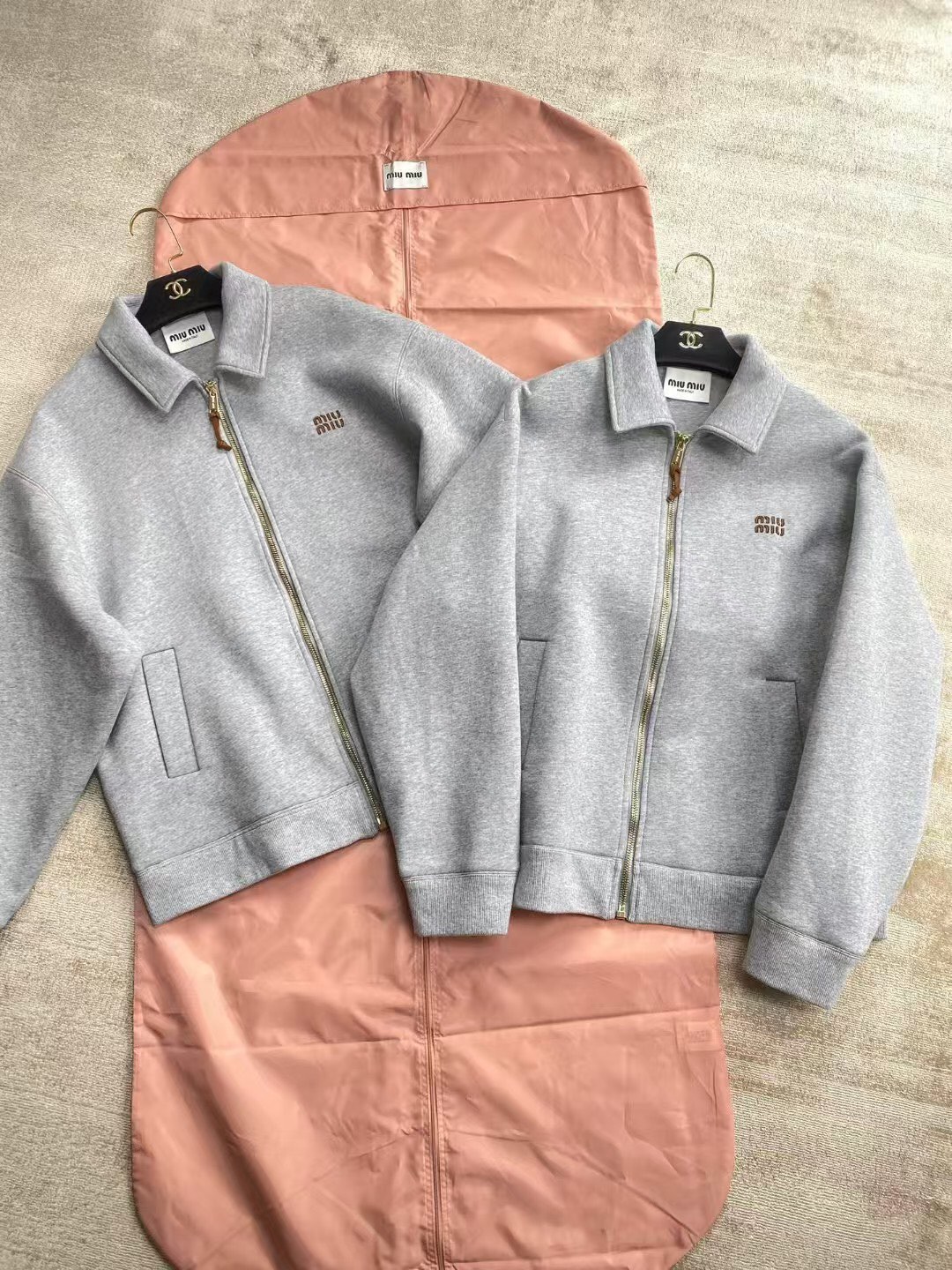 Miu Miu Women's Gray Knit Jacket - Thick, Embroidered Logo, and Premium Quality