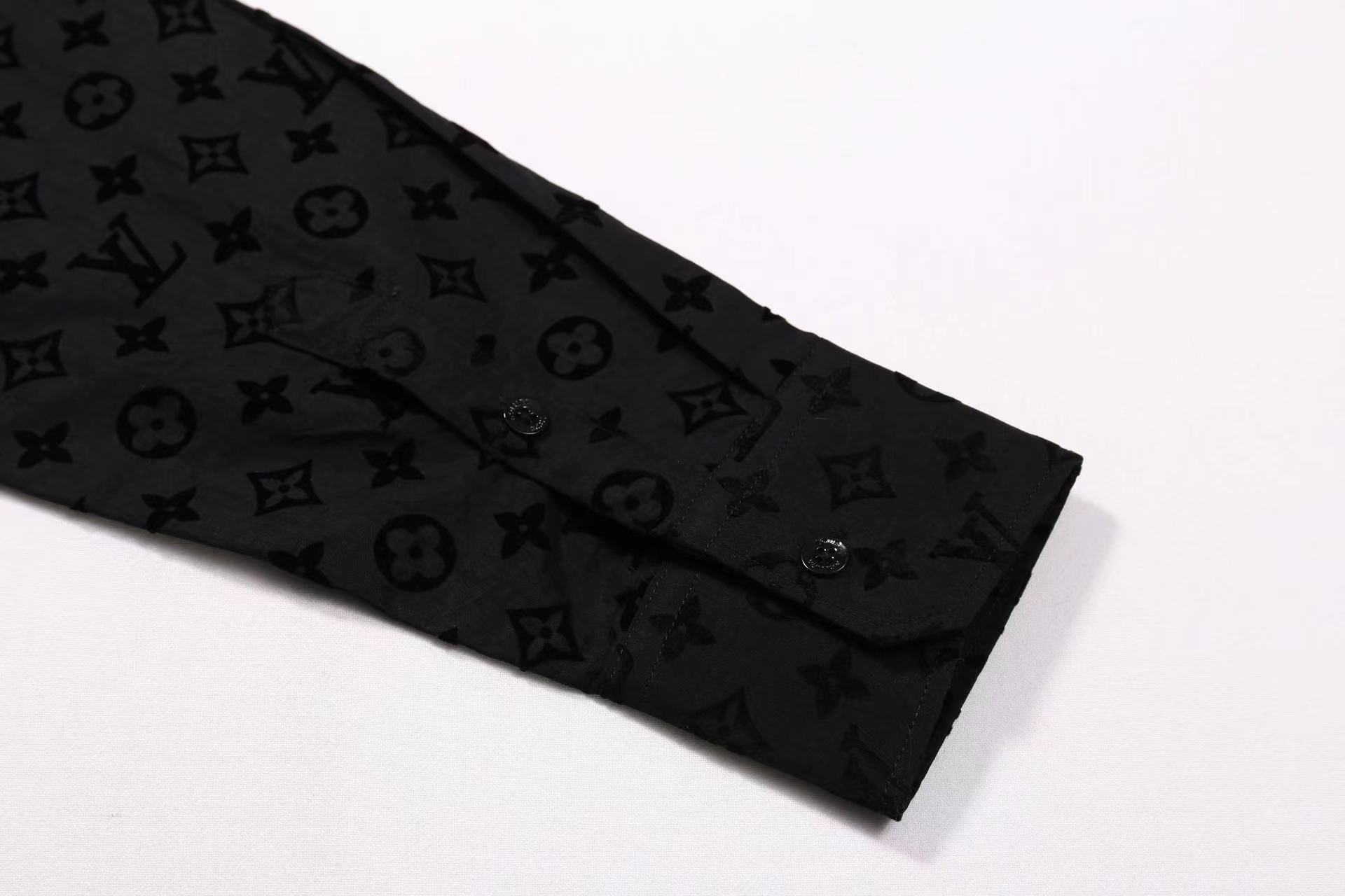 Louis Vuitton Flocked Monogram Print Shirt, Black High-End Luxury 11 i1740722537547 4949 0 7