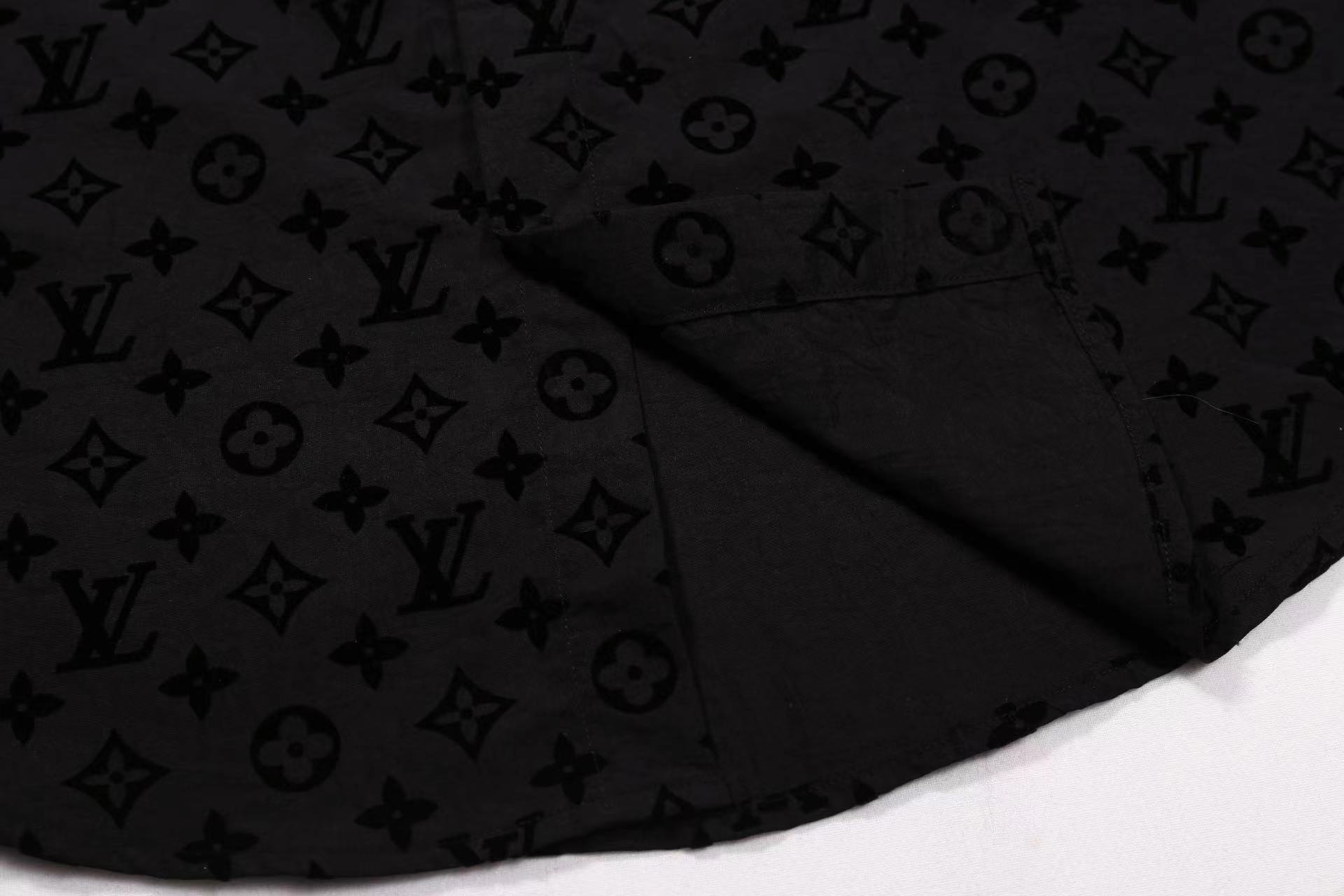 Louis Vuitton Flocked Monogram Print Shirt, Black High-End Luxury 6 i1740722537548 1194 0 4