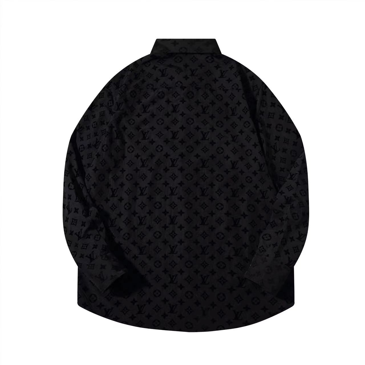 Louis Vuitton Flocked Monogram Print Shirt, Black High-End Luxury 3 i1740722537553 6094 0 1