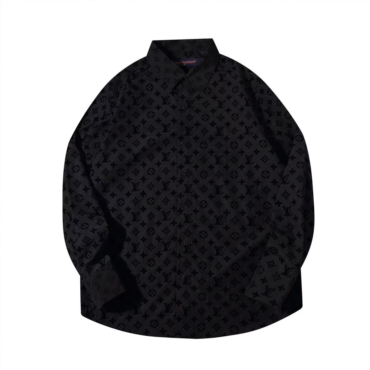 Louis Vuitton Flocked Monogram Print Shirt, Black High-End Luxury 2 i1740722538355 2382 0 0