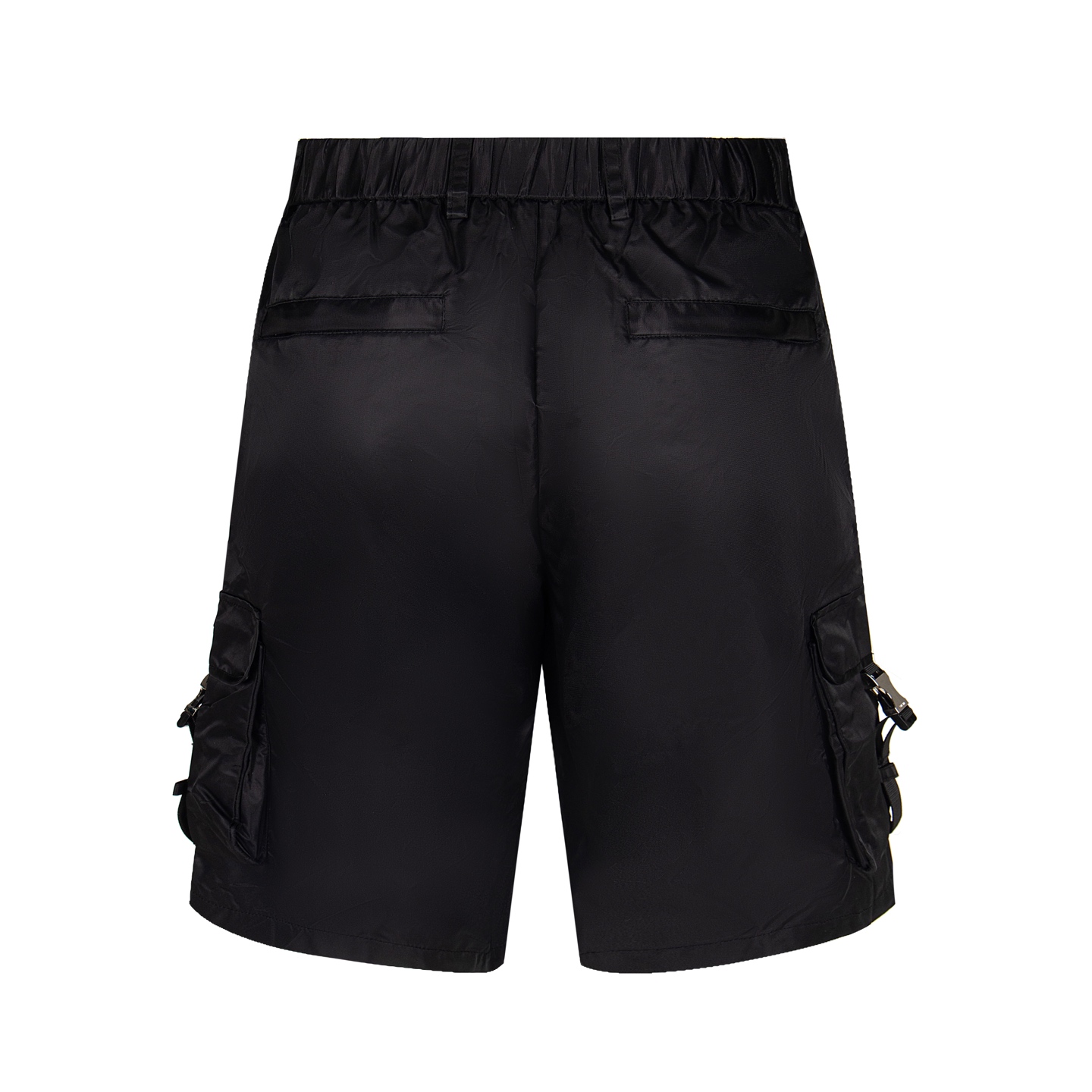 “Prada Bermuda Nylon Shorts: Regenerative Fabric, Custom Metal Locks, Golden Triangle Logo” - 图片 2