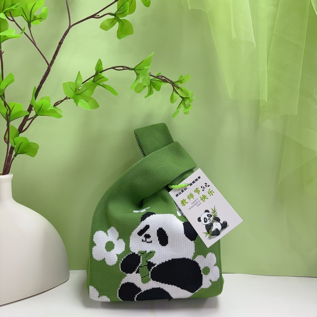 🌿教师节限定|熊猫款针织包