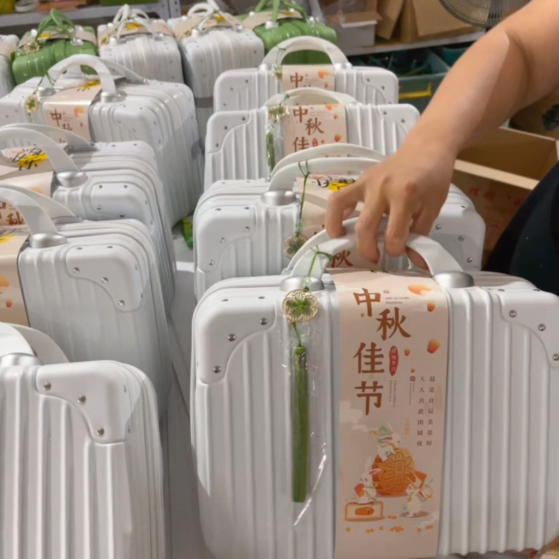 白色手提箱实拍
