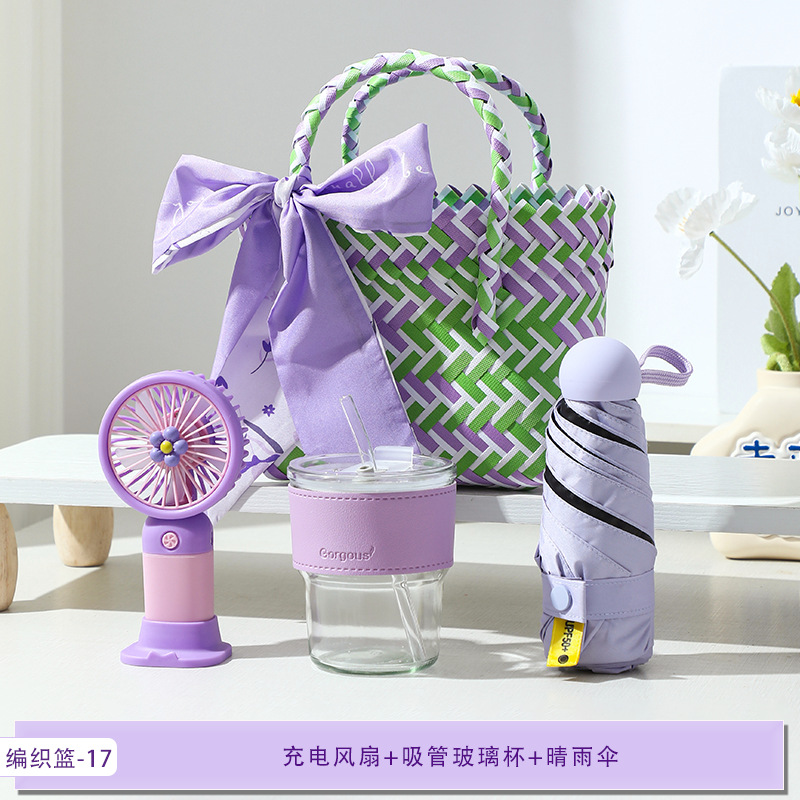 夏日救星来啦！🎈 这款编织篮套装，简直是夏日出行的神仙组合~