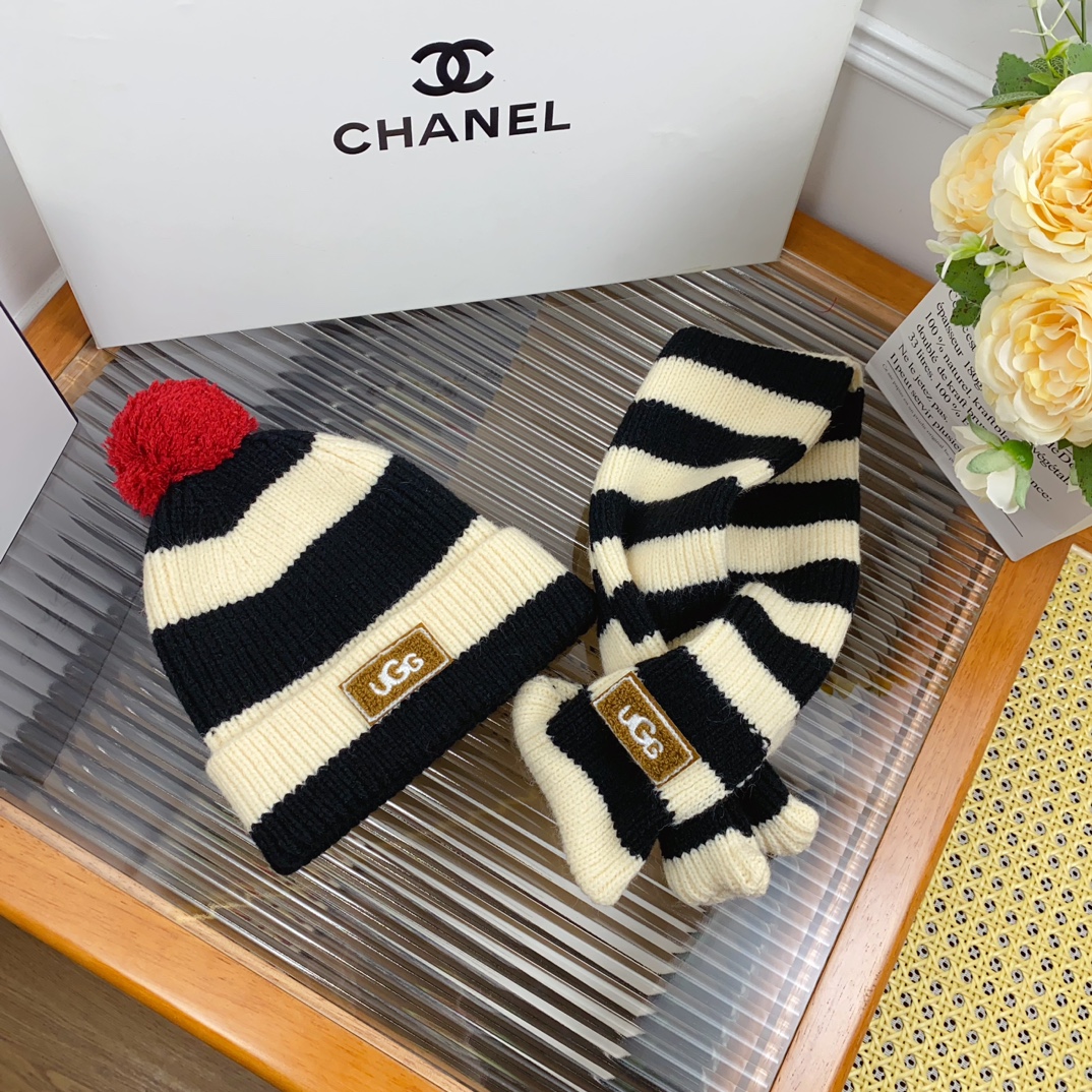 New Winter Knitting Scarf Set for Babies: Red and Black, Warm and Comfortable! - 图片 4