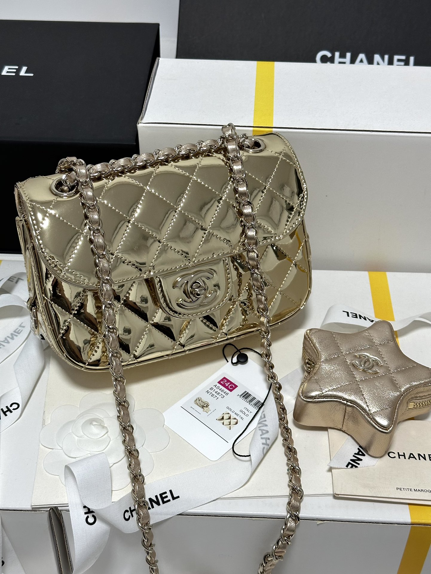 Chanel Réplique
 Sacs À Bandoulière & À Épaule Or Argent La chaîne