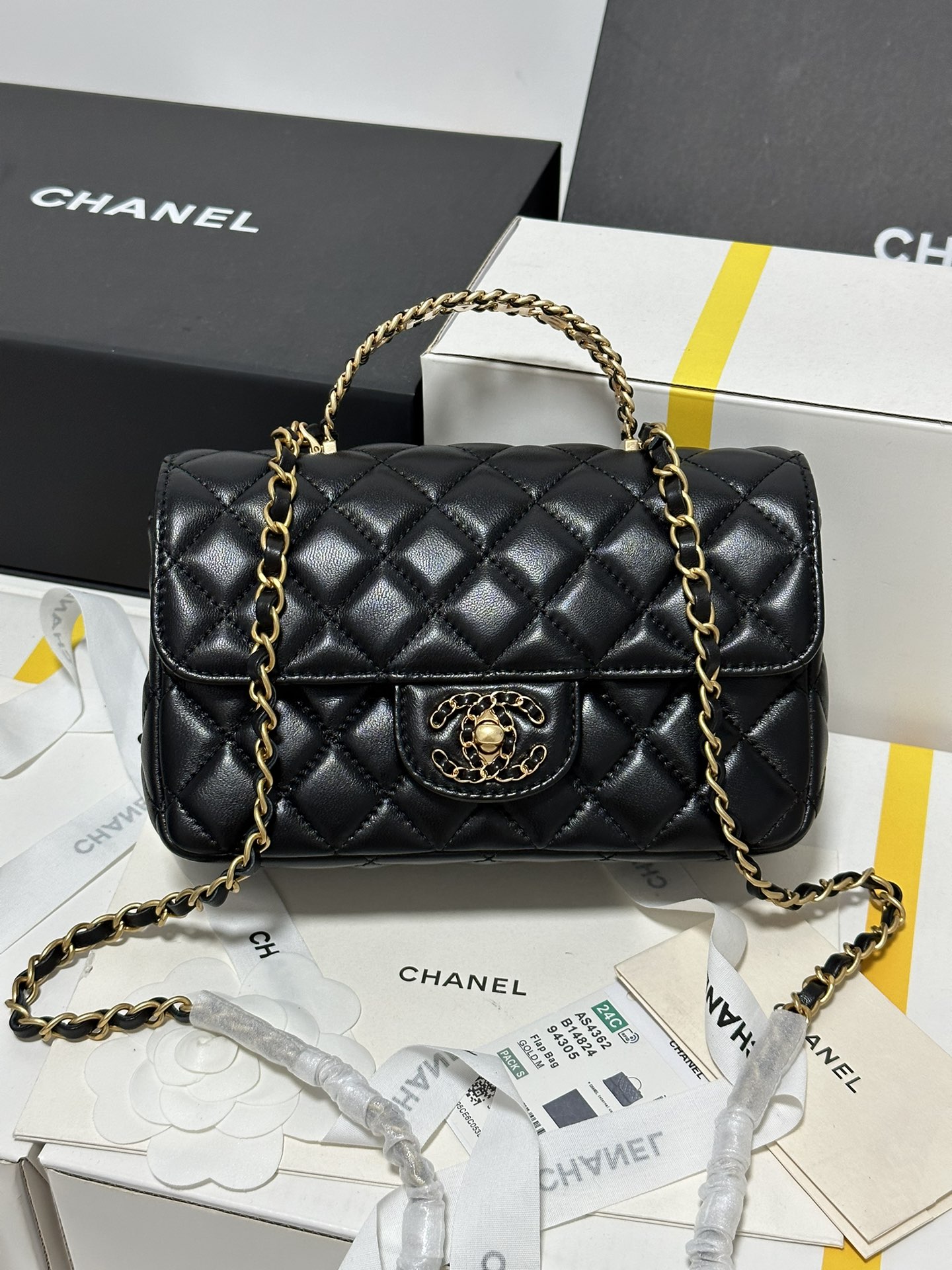 Replicas
 Chanel Classic Flap Bag Fake
 Handbags Crossbody & Shoulder Bags Black Frosted Lambskin Sheepskin Mini