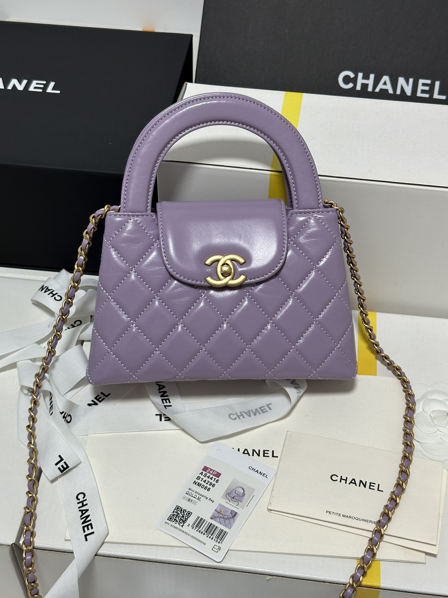 Chanel AAA
 Bolsos cruzados y bandoleras Morado Oro retro Piel de vaca Cuero Vintage Cadena