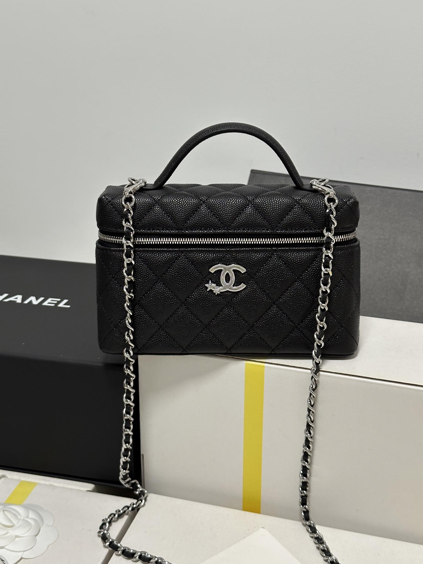 Chanel 25B LP Meteor Hardware Vanity Bag, Calfskin Leather, Black, 19.5 x 17 x 5 2 i1754583419752 1460 0 0