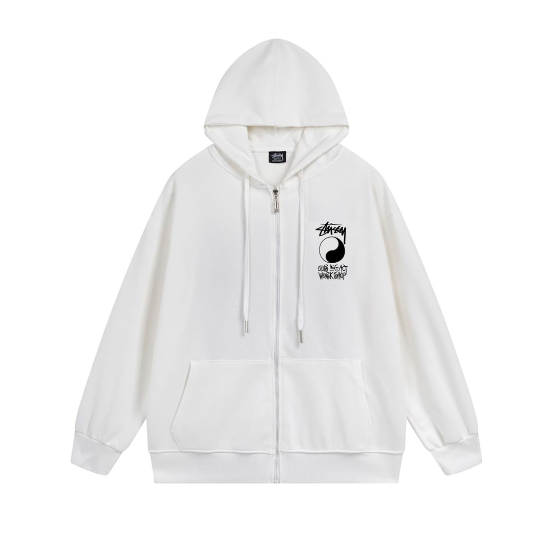 XB792 Stussy SS23 Hoodie Jacket: Fur, Fluffy, Various Colors, Sizes, Detailed Measurements. - 图片 2